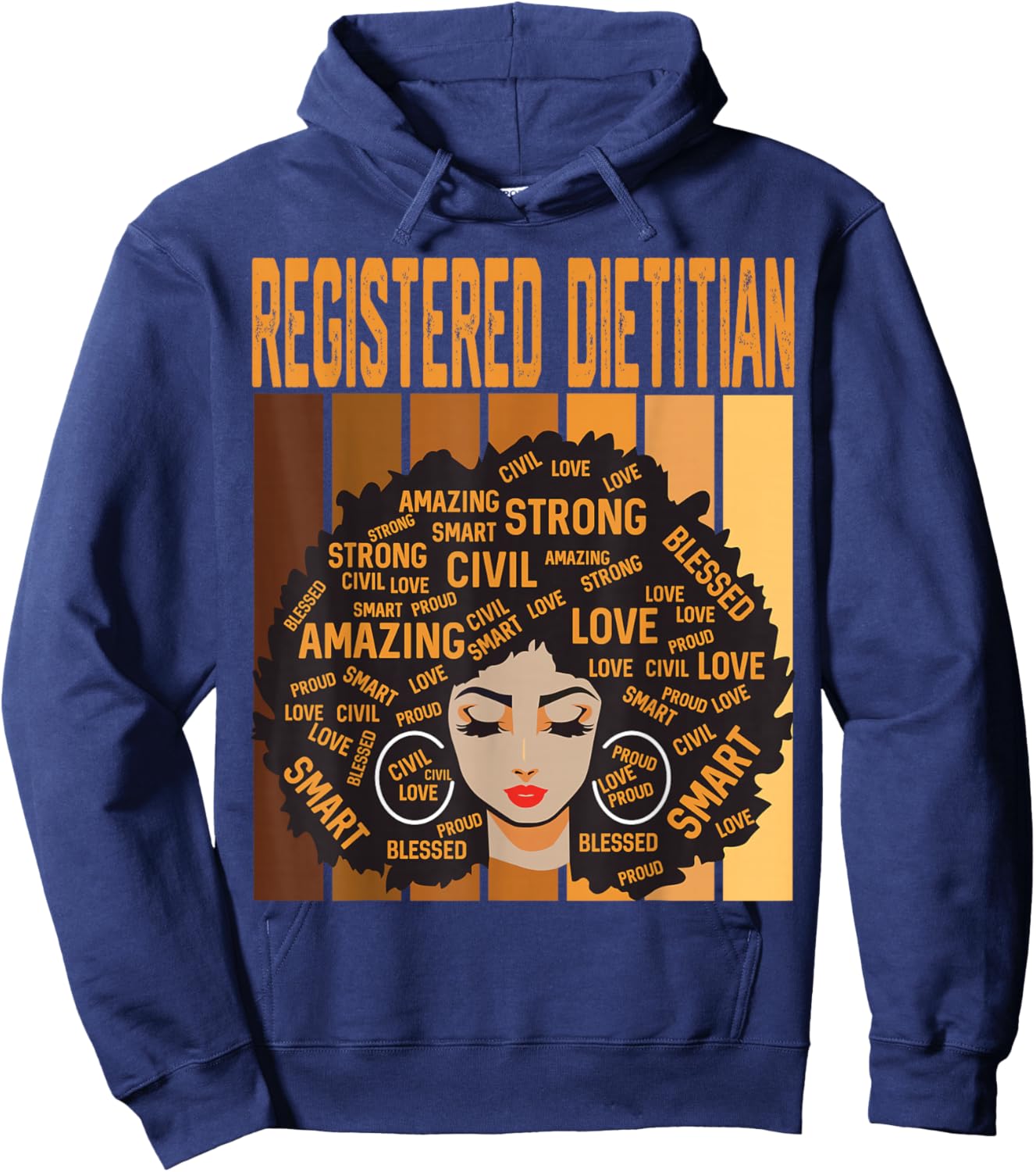 Registered Dietitian Powerful Black History Month Pride Hoodie - Hoodie | Navy