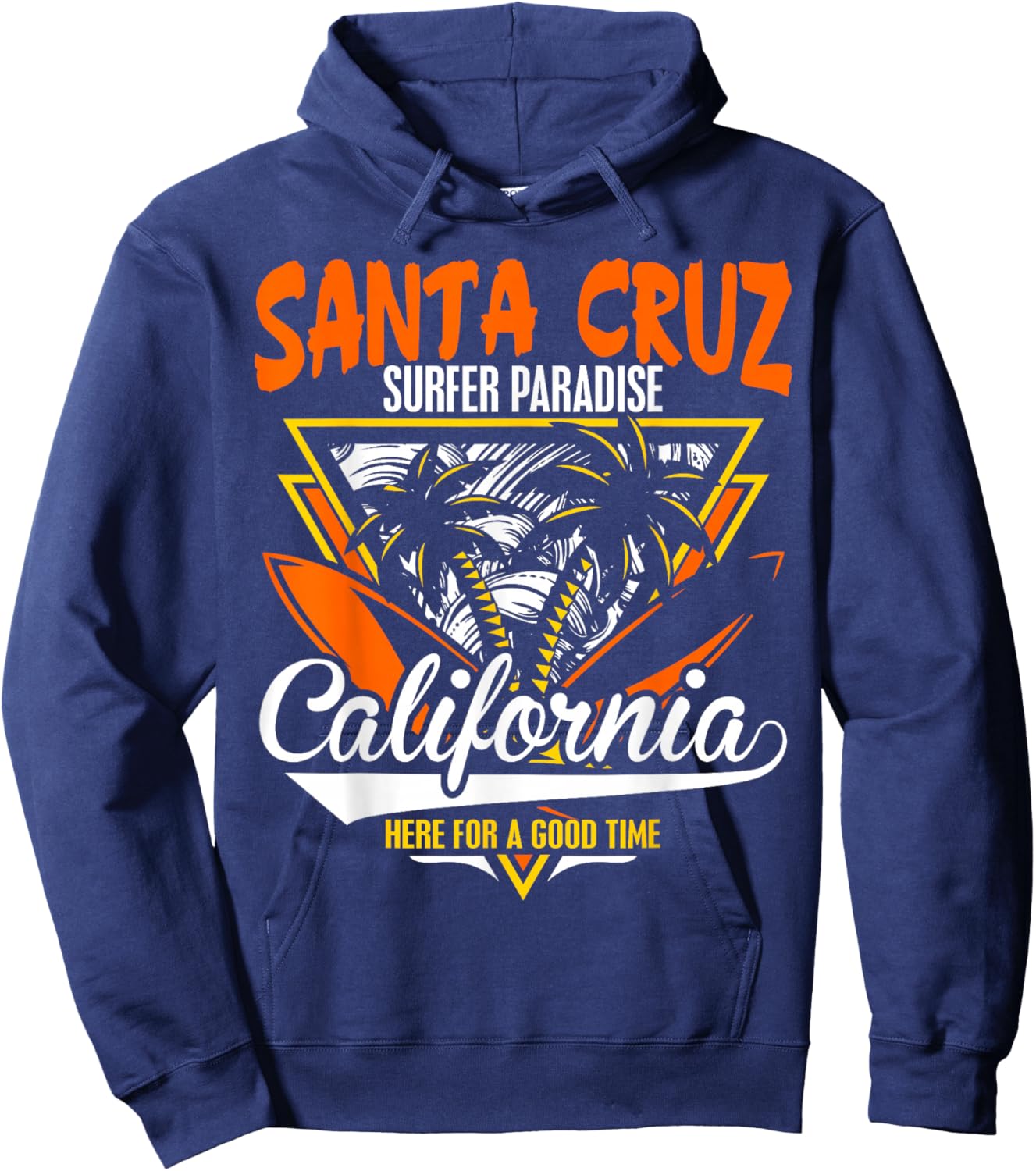 Retro Santa Cruz California Surf Paradise & Beach Adventure Hoodie - Hoodie | Navy