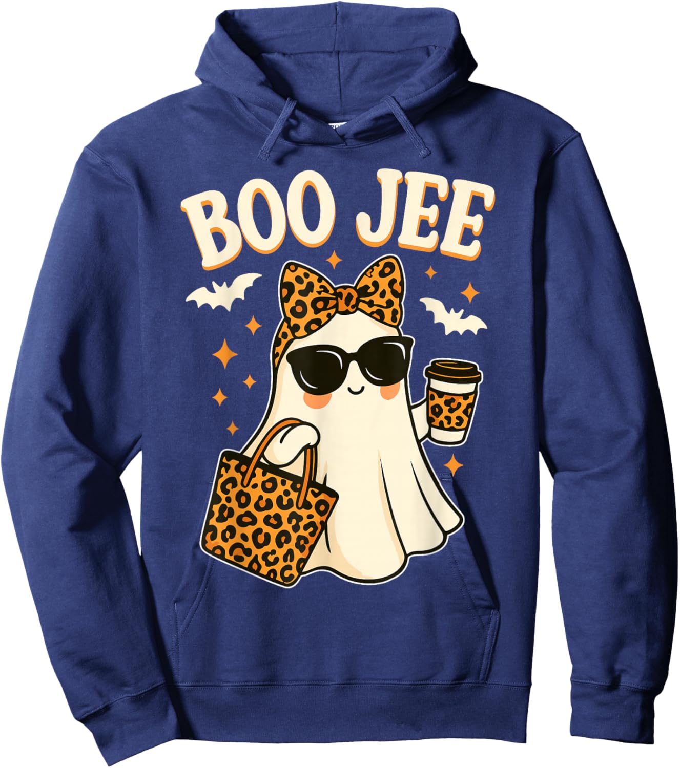 Boo JEE Ghost Shirt Halloween Women Girls Boojee Halloween Hoodie - Hoodie | Navy