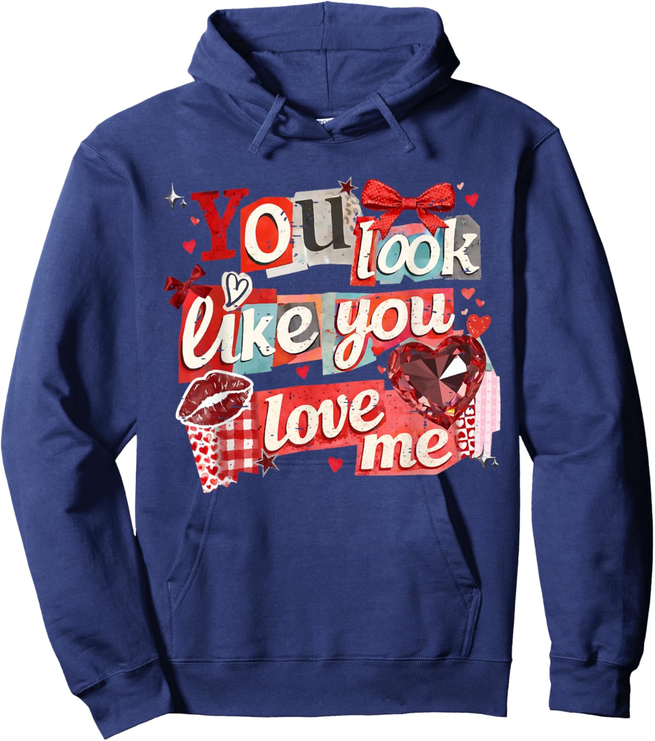 Vintage Funny Trendy Valentine You Look Like You Love Me Hoodie - Hoodie | Navy