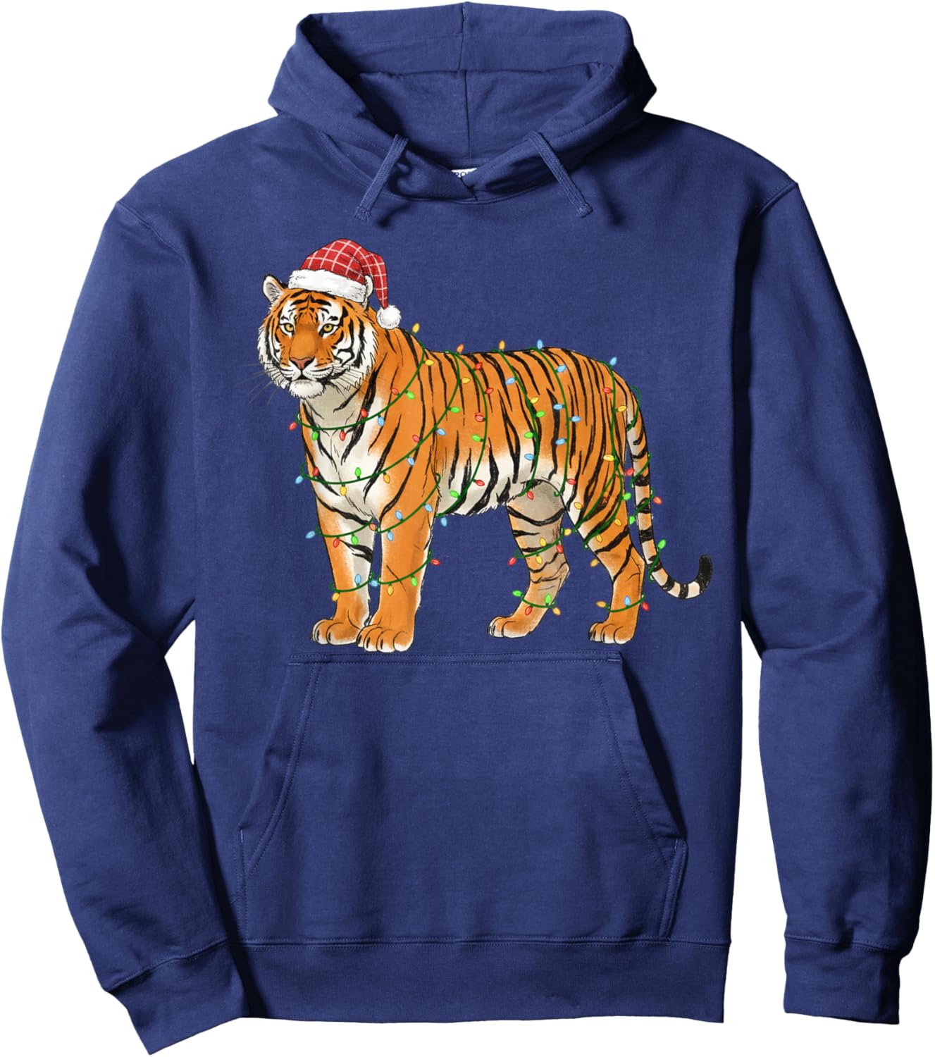 Christmas Bengal Tiger Holiday Festive Animal Hoodie - Hoodie | Navy