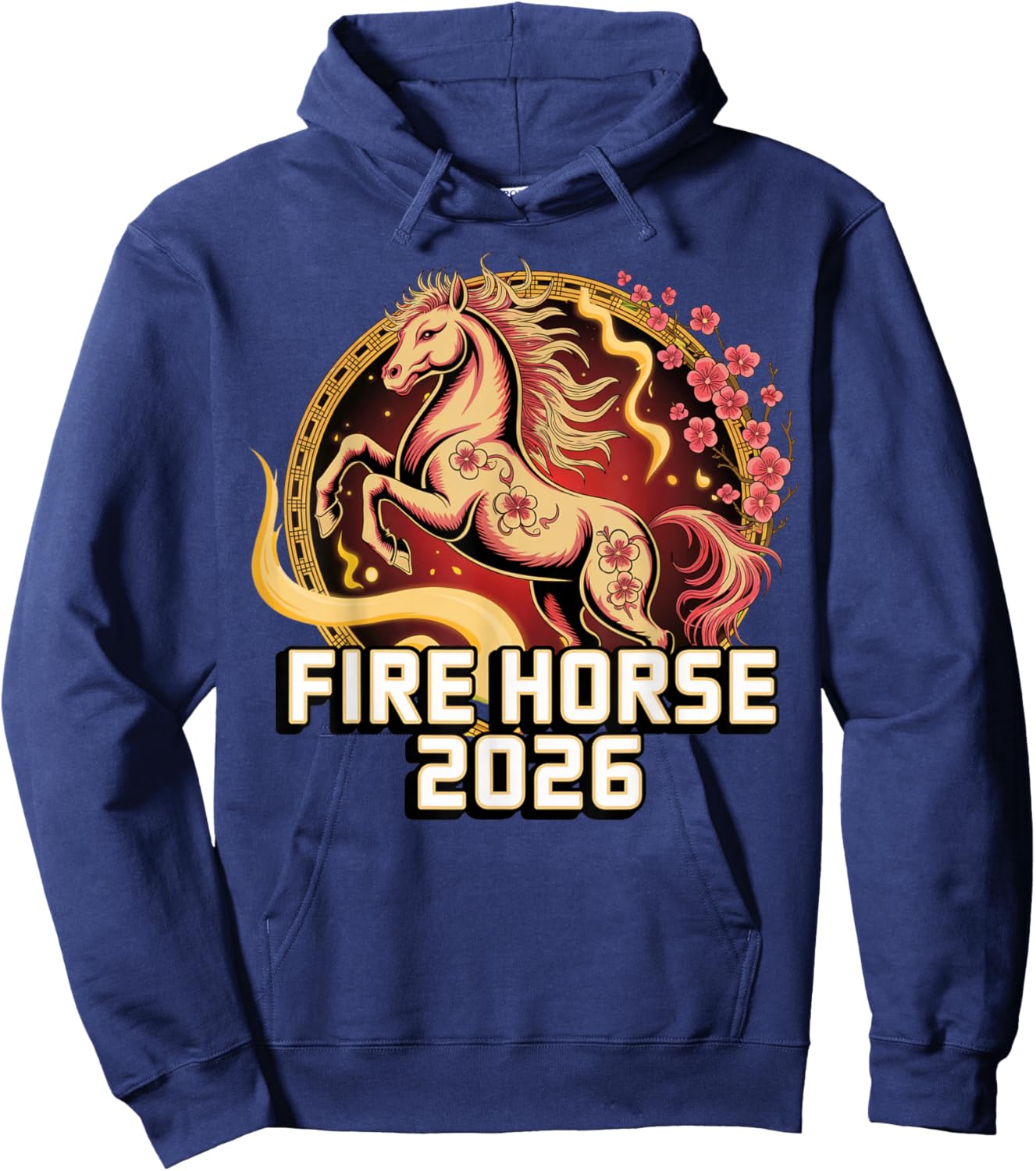 Fire Horse 2026 Design for Chinese New Year 2026 Hoodie - Hoodie | Navy