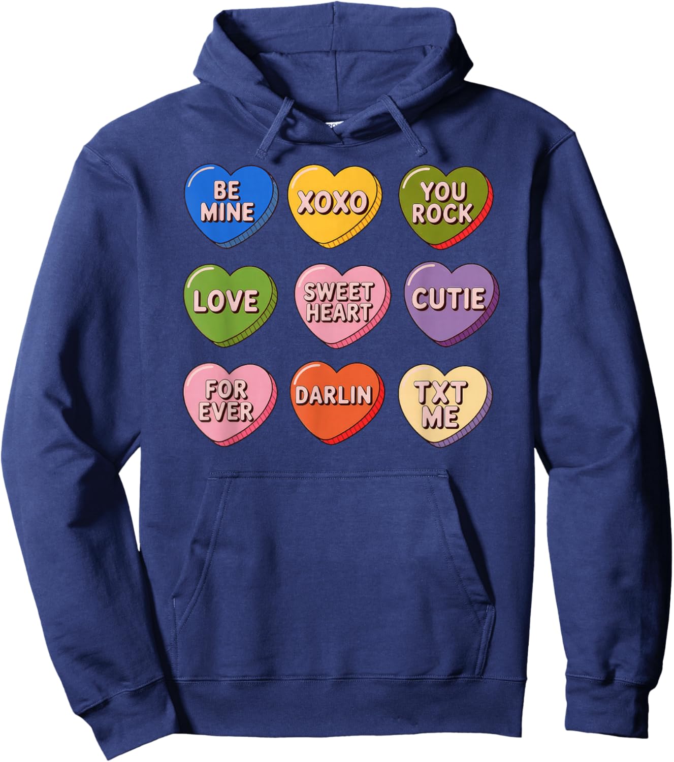 Valentine Hearts Candy be Mine Hoodie - Hoodie | Navy