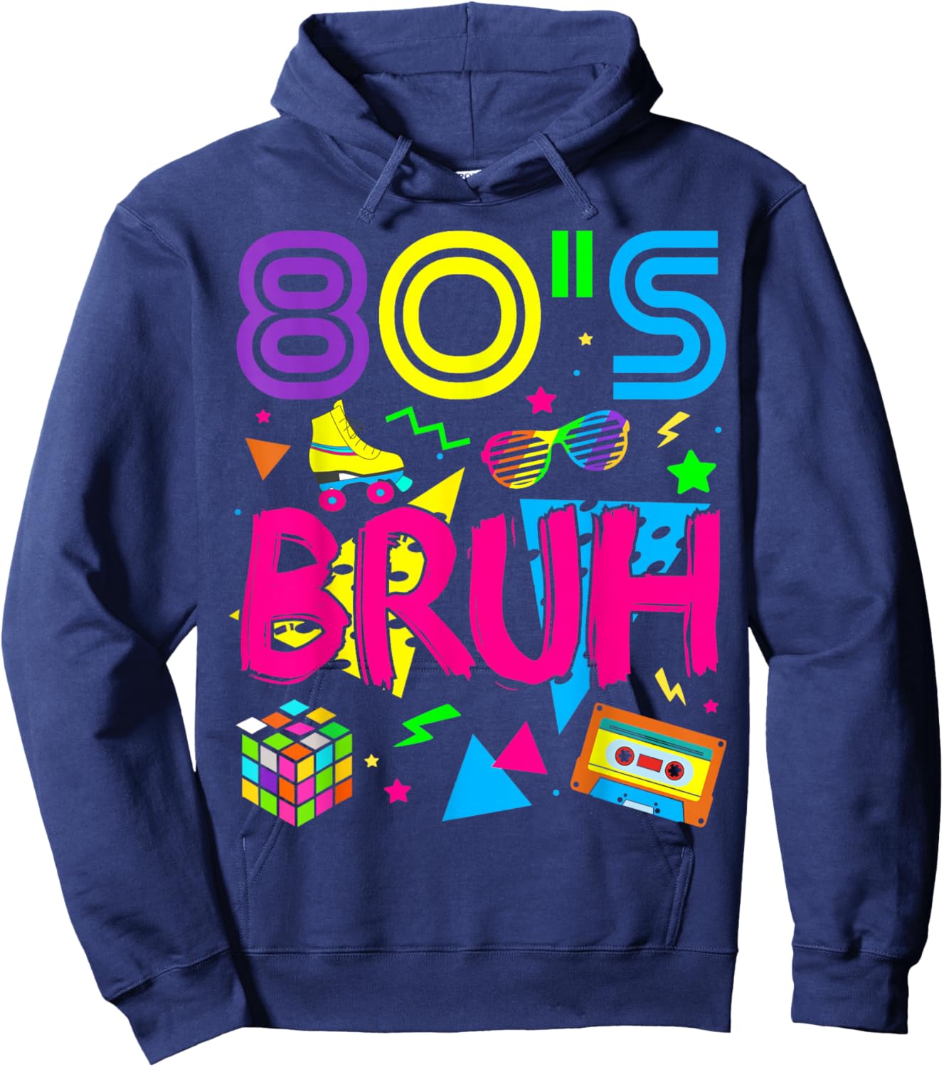 Retro 80s Bruh 1980s Themed Party Eighties 80s Outfit Boys Hoodie - Hoodie | Navy