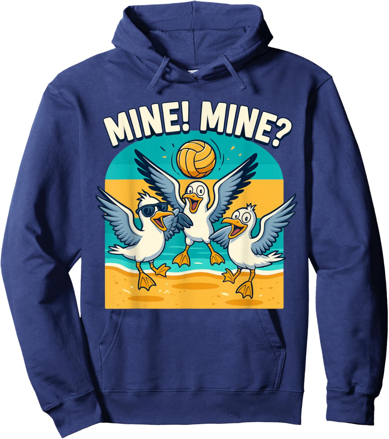 Volleyball Costume for Girls Women, Volleyball Seagull Mine Hoodie - Hoodie | Navy