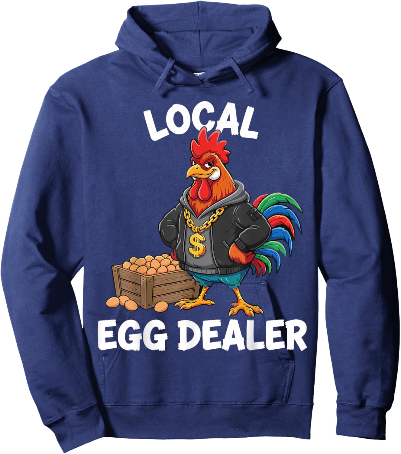 Retro Local Egg Dealer Shirt, Funny Easter Chicken Farmer Hoodie - Hoodie | Navy
