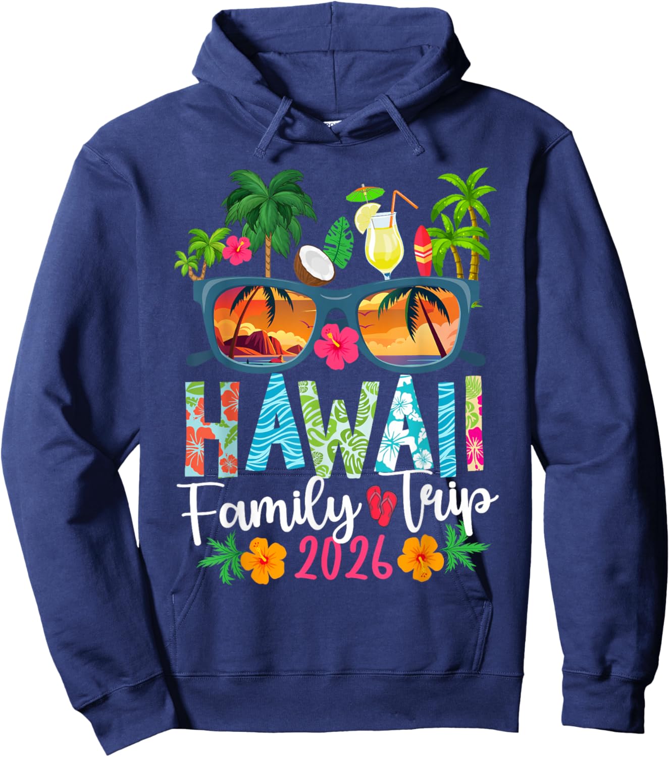 Hawaii Family Trip 2026 Hawaii Family Vacation Travel Hoodie - Hoodie | Navy