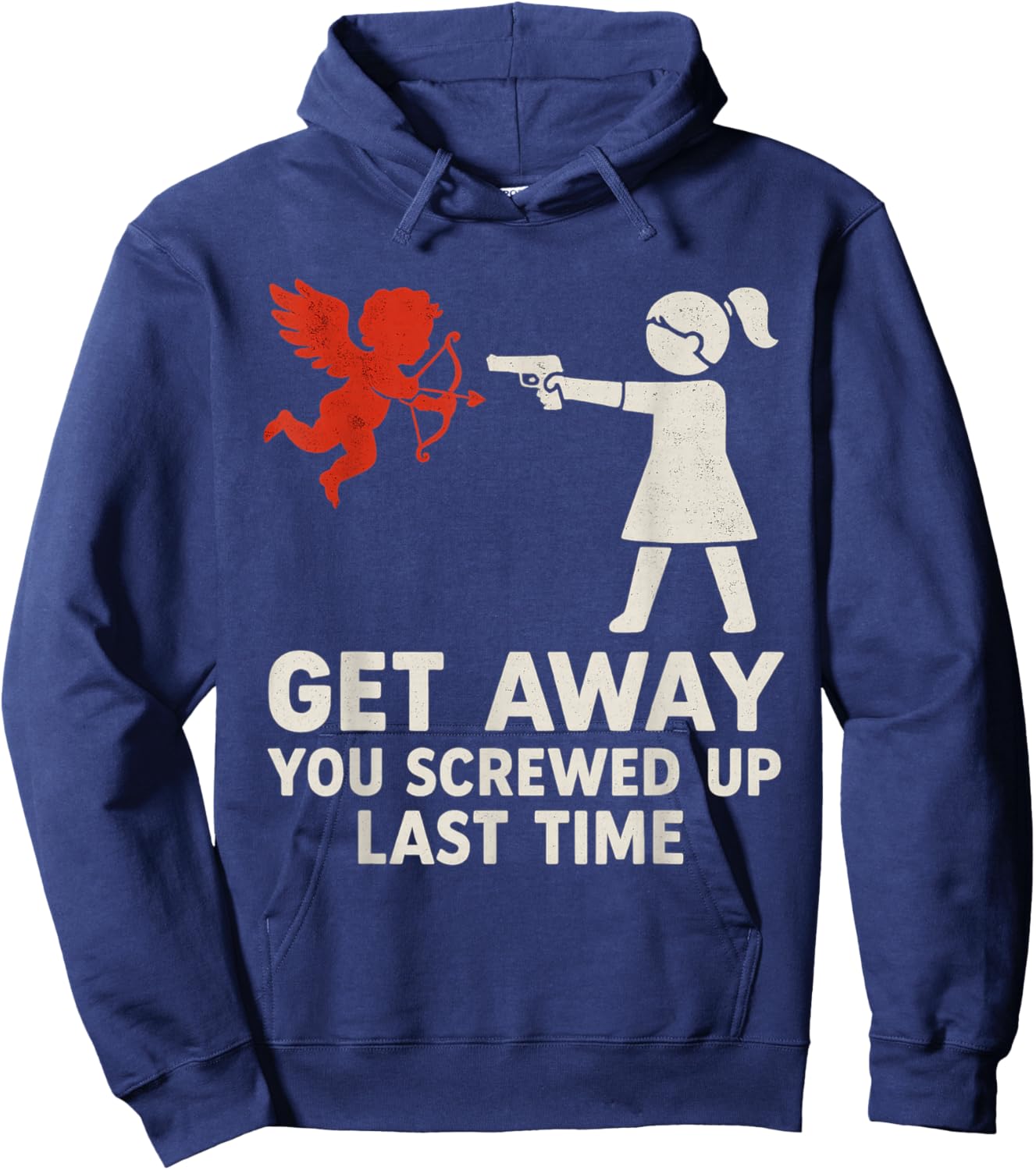Get Away Cupid Girl Funny Anti Valentines Day Women Hoodie - Hoodie | Navy