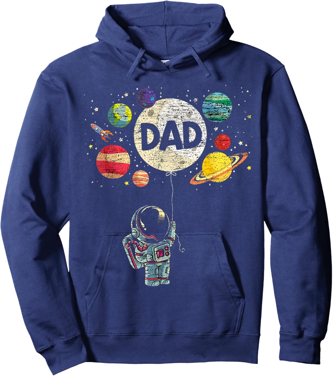 Dad of The Birthday Boys Space Astronaut Family Party Daddy Hoodie - Hoodie | Navy