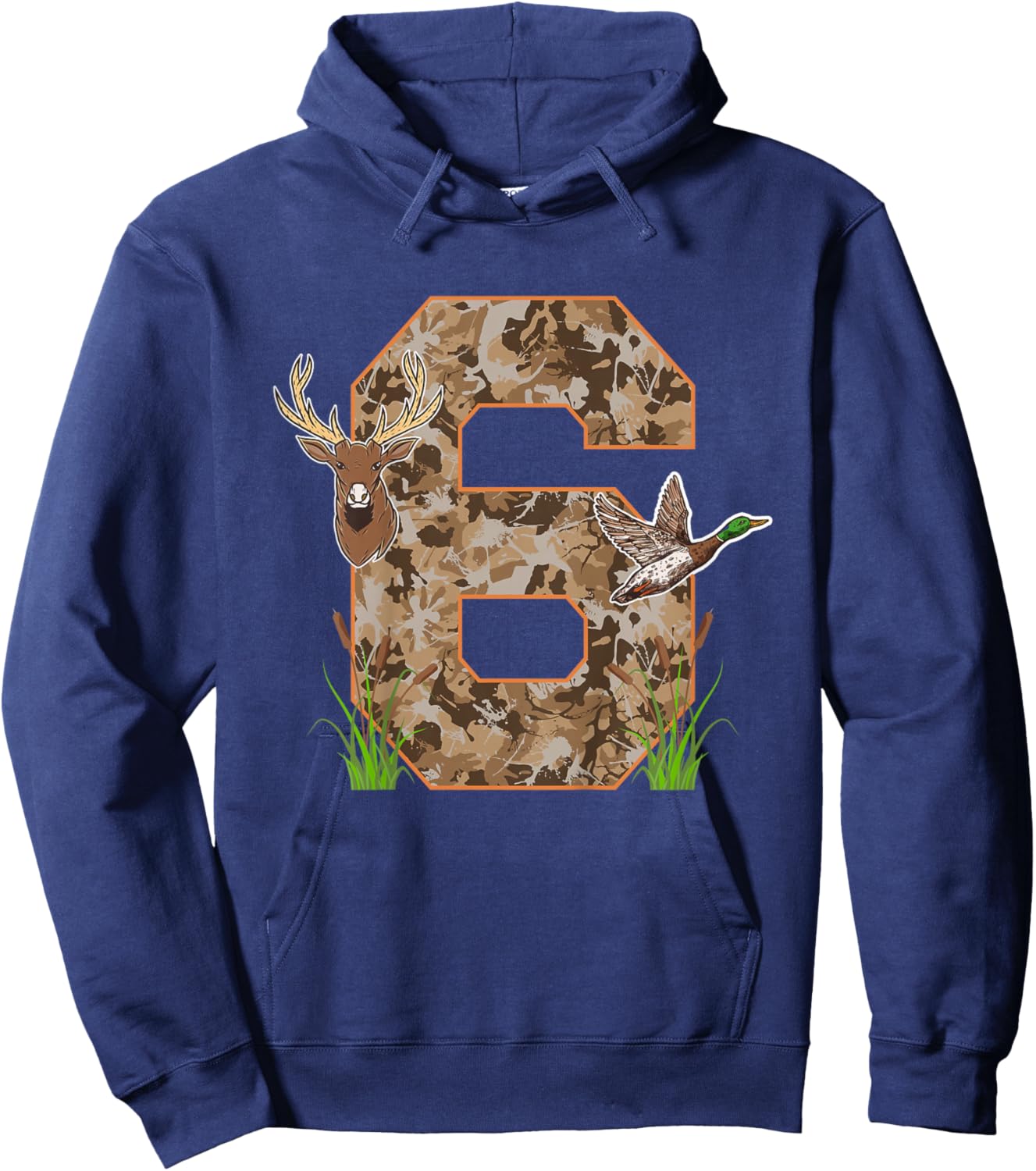 6th Hunting Birthday 6 Year Old Hunter Birthday Party Hoodie - Hoodie | Navy