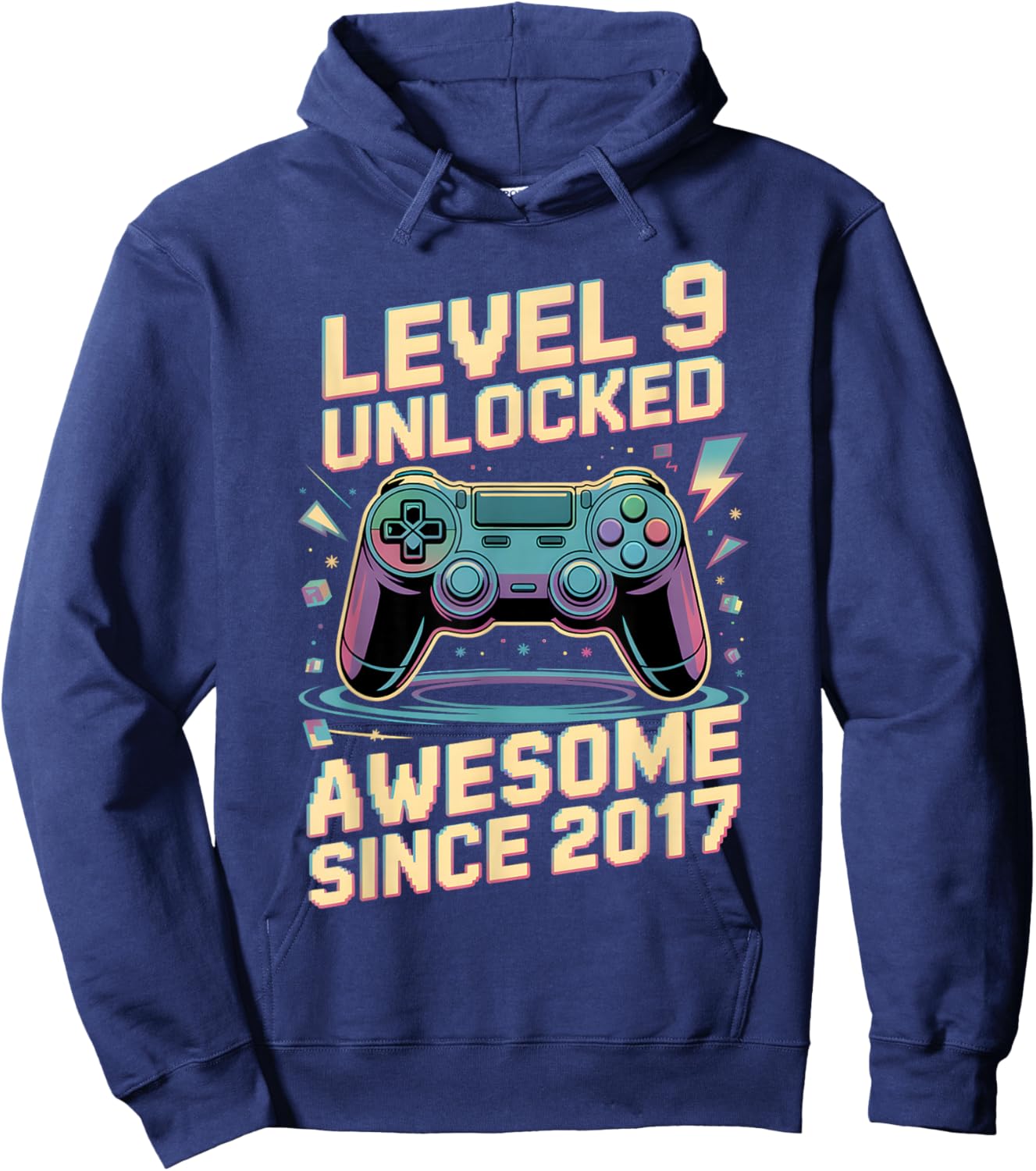 9th Birthday Boy Gift Level 9 Gamer 2017 9 Year Old Party Hoodie - Hoodie | Navy