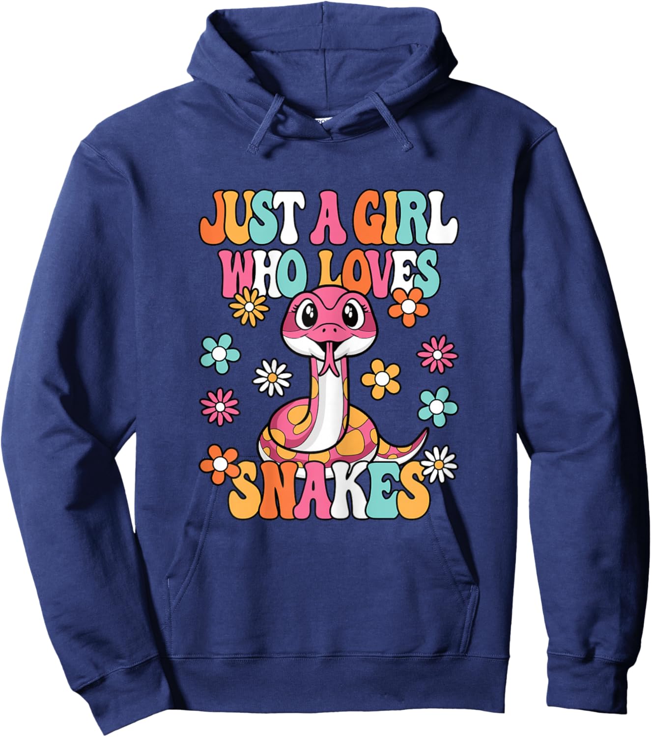 Just A Girl Who Loves Snakes Cute Snake Reptile Kids Hoodie - Hoodie | Navy