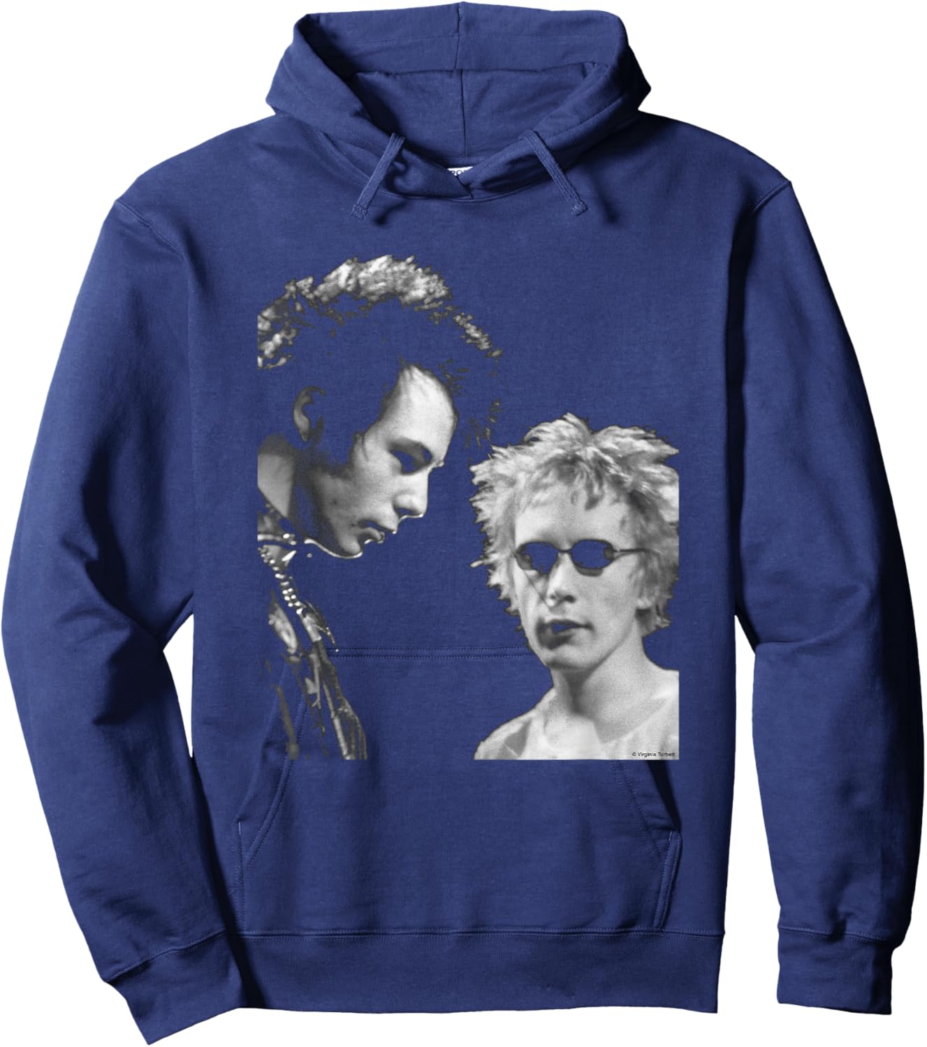 Sid Vicious & Johnny Rotten Sex Pistols by Virginia Turbett Hoodie - Hoodie | Navy