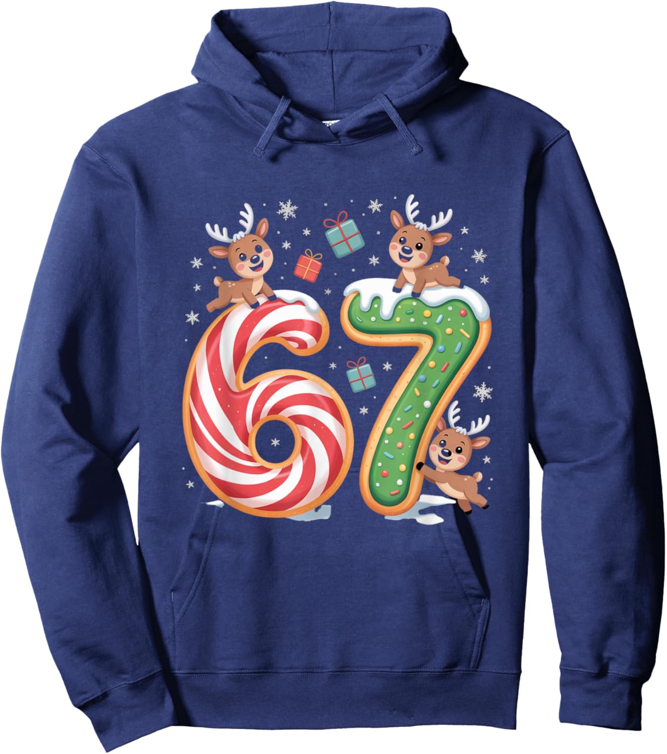 Christmas 67 Funny Xmas Six Seven Ugly Sweater 6-7 Hoodie - Hoodie | Navy