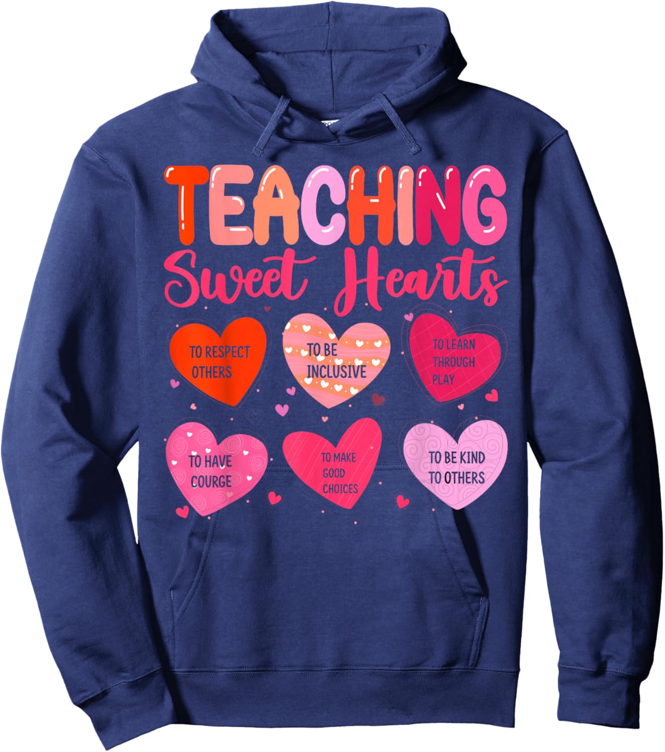 Teaching Sweethearts Valentine's Day Hoodie - Hoodie | Navy