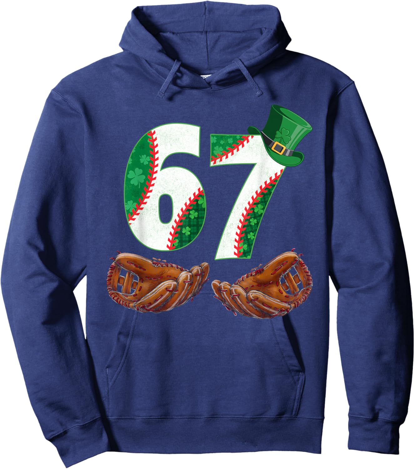 67 Trend St Patrick Baseball Number Hoodie - Hoodie | Navy
