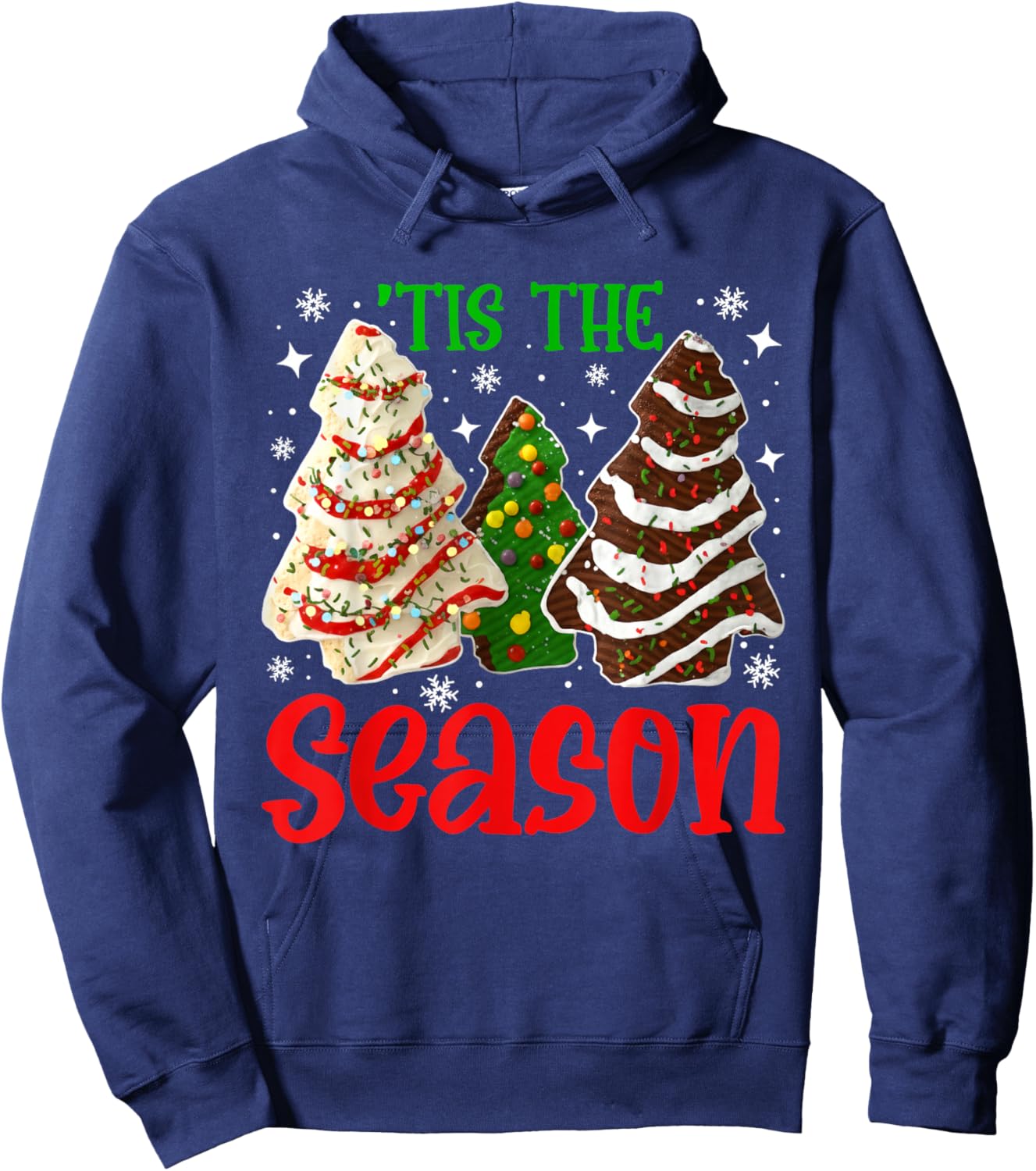 Tis The Season Christmas Tree Cakes Men Women Kid Family Hoodie - Hoodie | Navy
