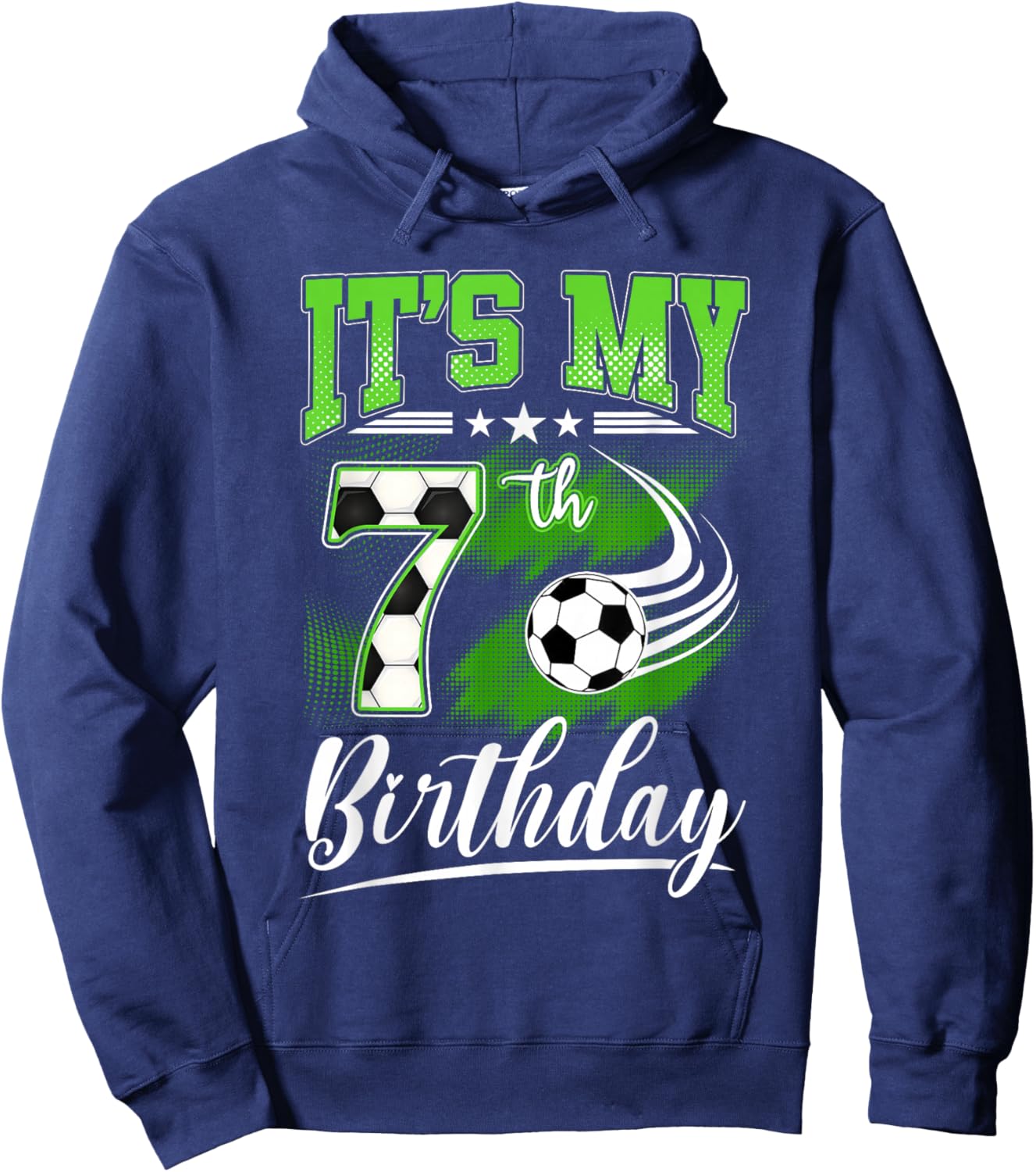 It's My 7th Birthday Boys Football Shirt 7 Years Old Kids Hoodie - Hoodie | Navy