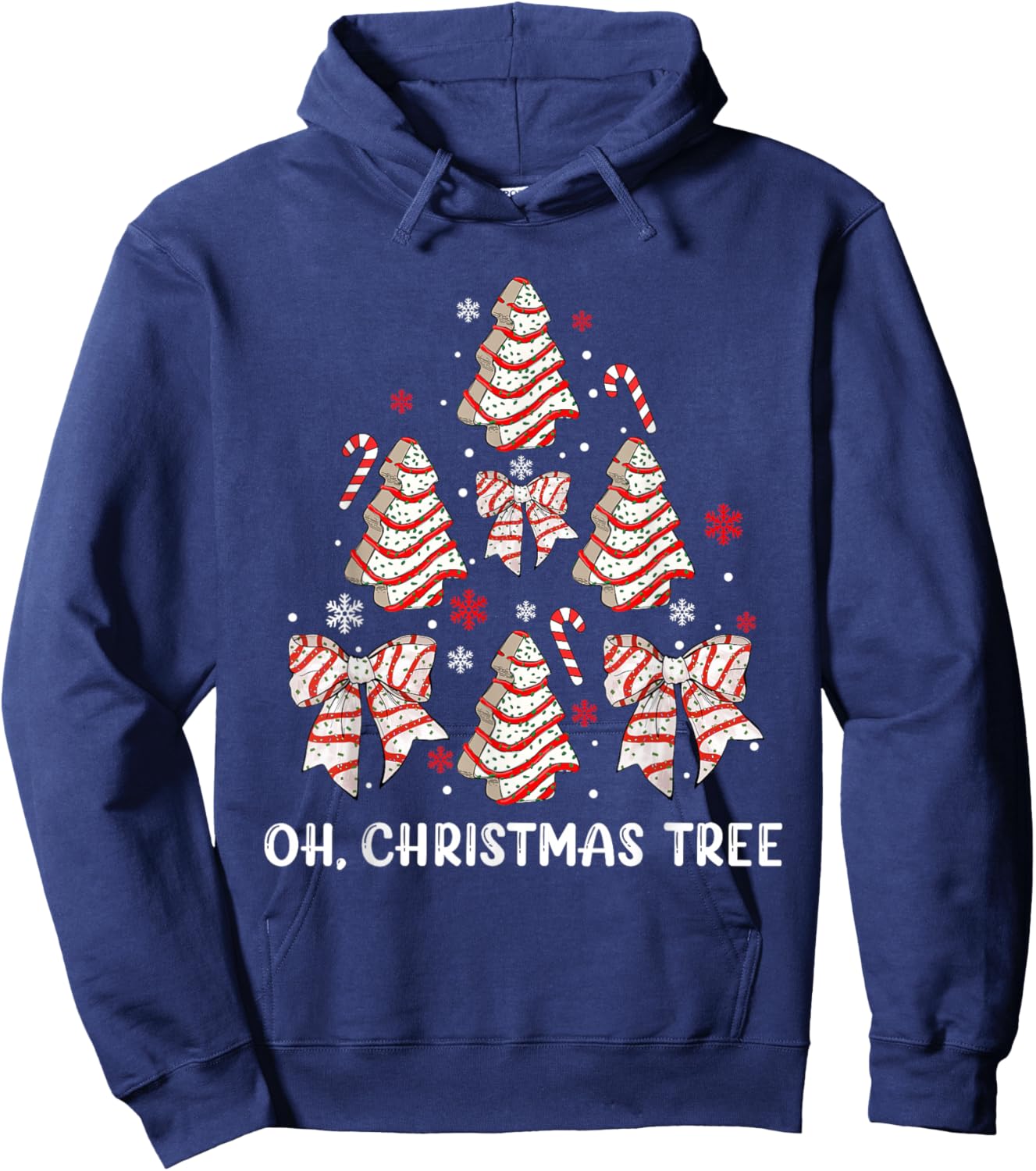 Oh Christmas Tree Cakes Debbie Becky Jen Cake Lovers Xmas Hoodie - Hoodie | Navy