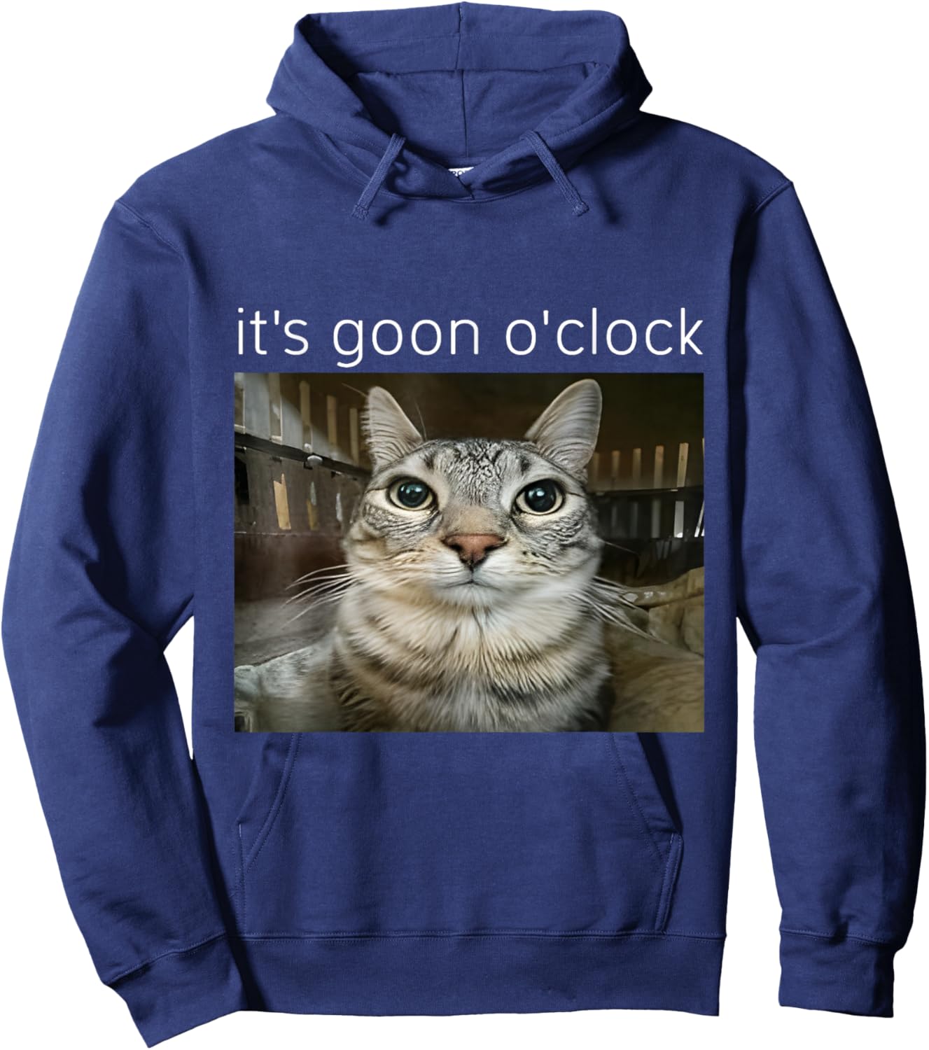 It's Goon O'clock Funny Kitten Cat Meme Gen Z Humor Hoodie - Hoodie | Navy