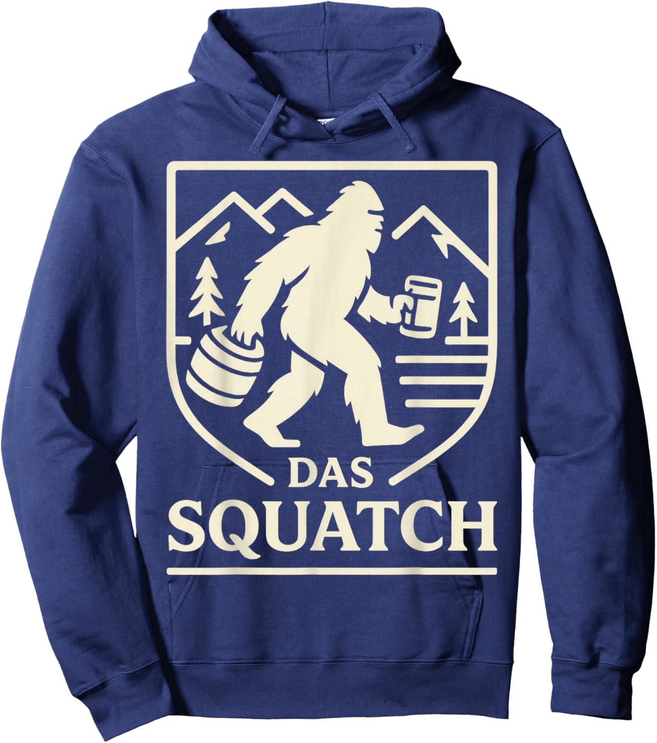 Das Squatch Funny Bigfoot Oktoberfest Drinking Beer German Hoodie - Hoodie | Navy
