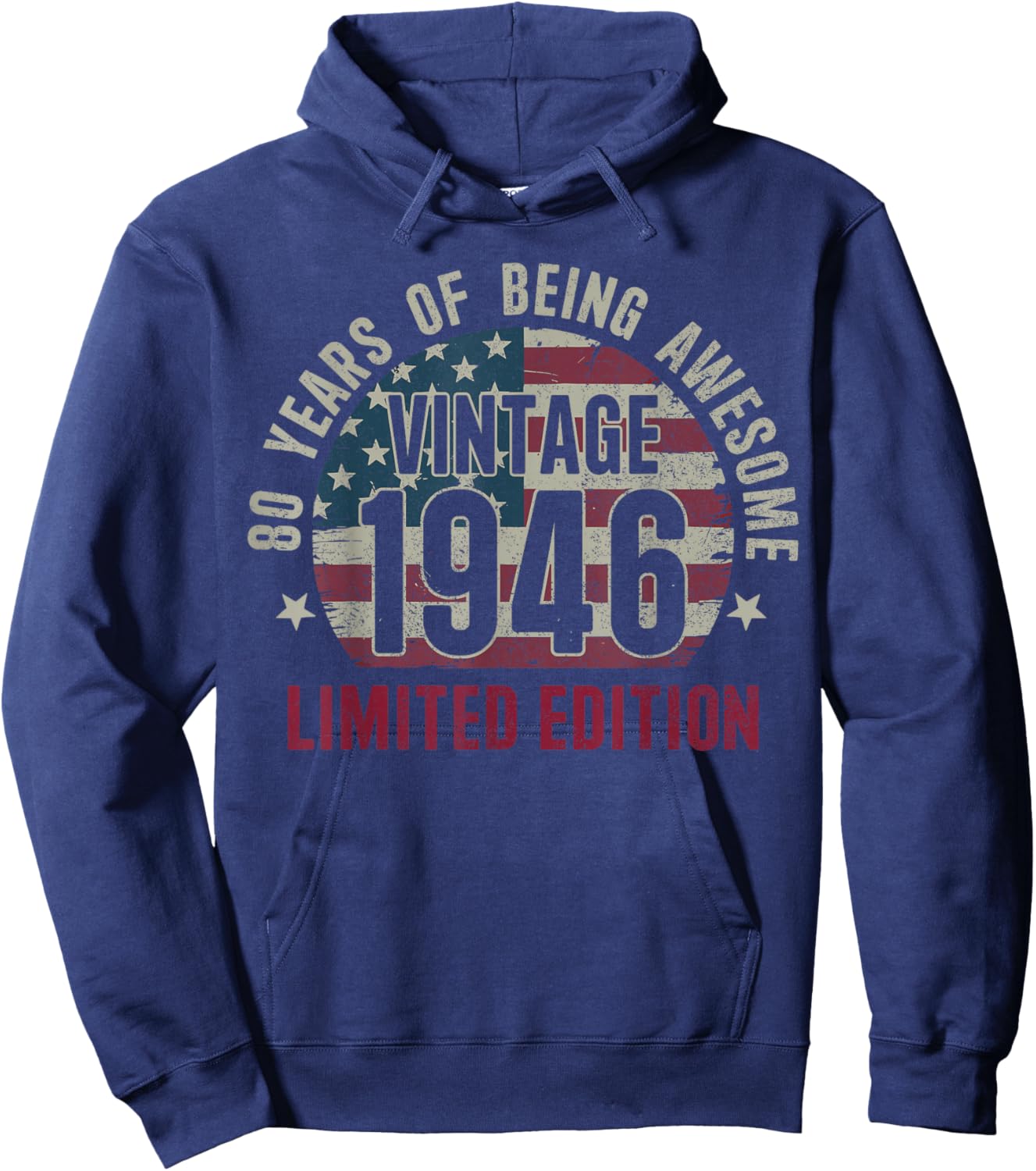 80 Years Old Vintage 80th Birthday 1946 Limited Edition Hoodie - Hoodie | Navy