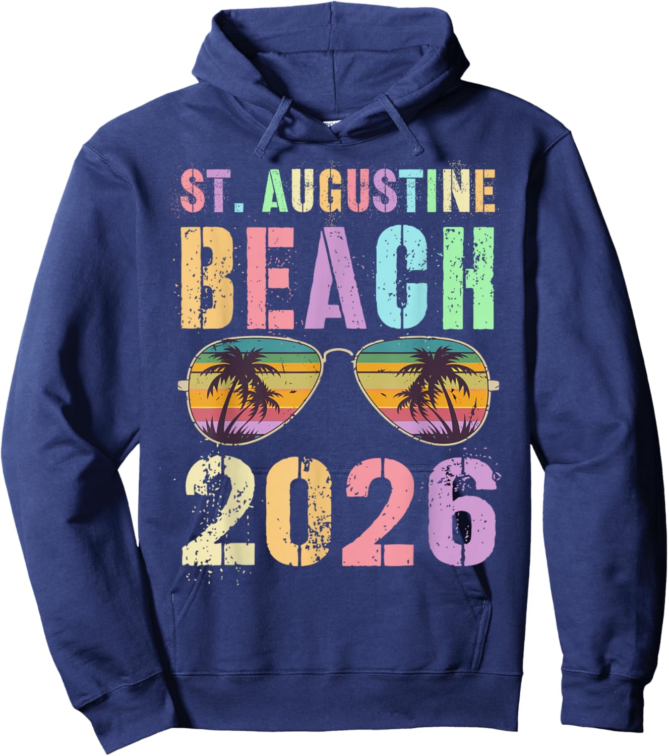 Cute ST Augustine Beach 2026 Vacation Swimming Trip Matching Hoodie - Hoodie | Navy