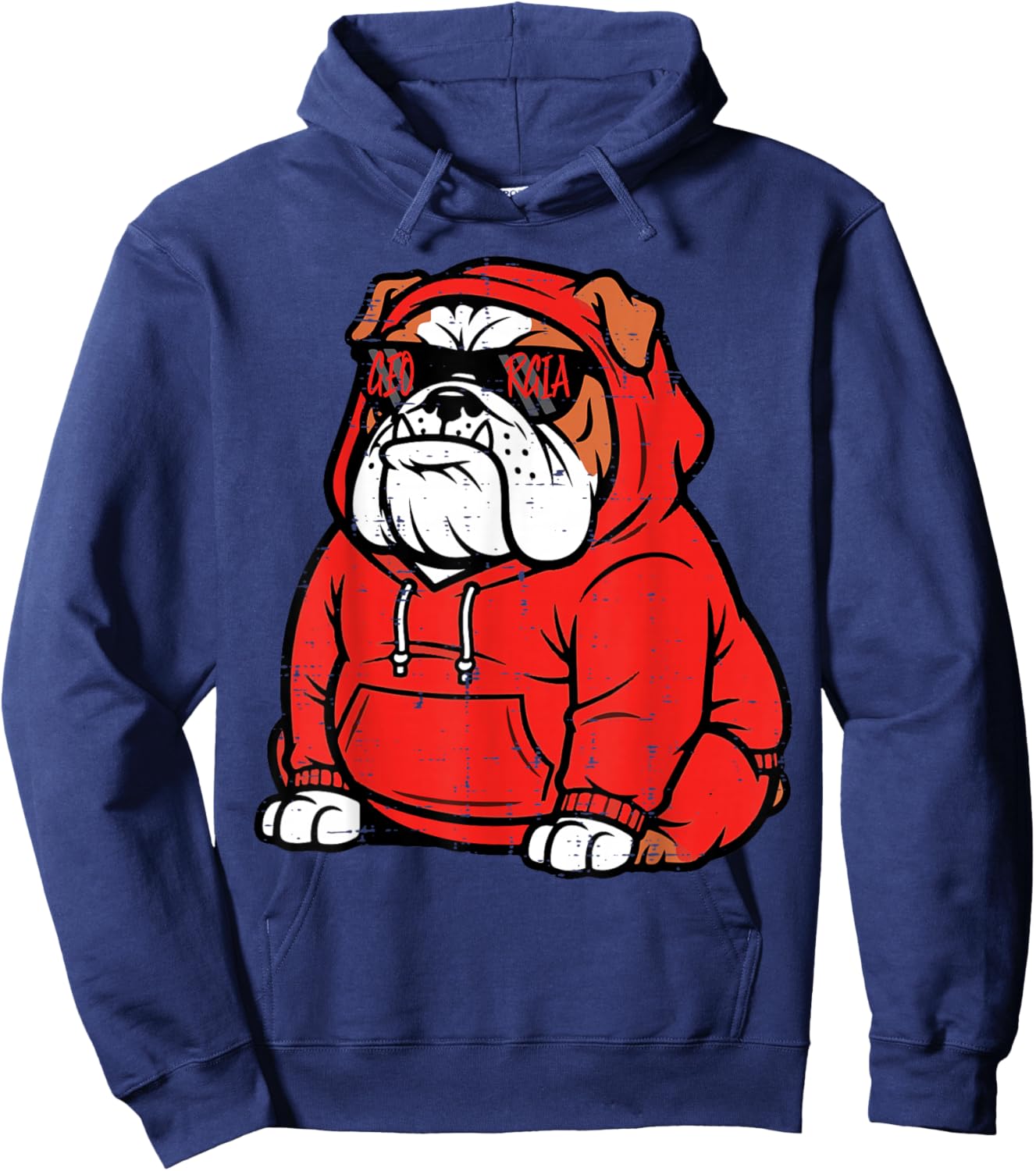 Bulldog Girls Youth Teen Kids Boys Men Women Hoodie - Hoodie | Navy