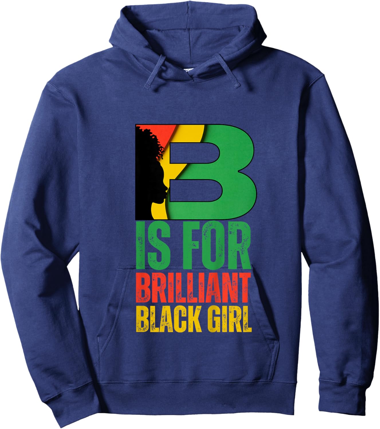 B is for Brilliant Black Girl Black History Month Toddler Hoodie - Hoodie | Navy