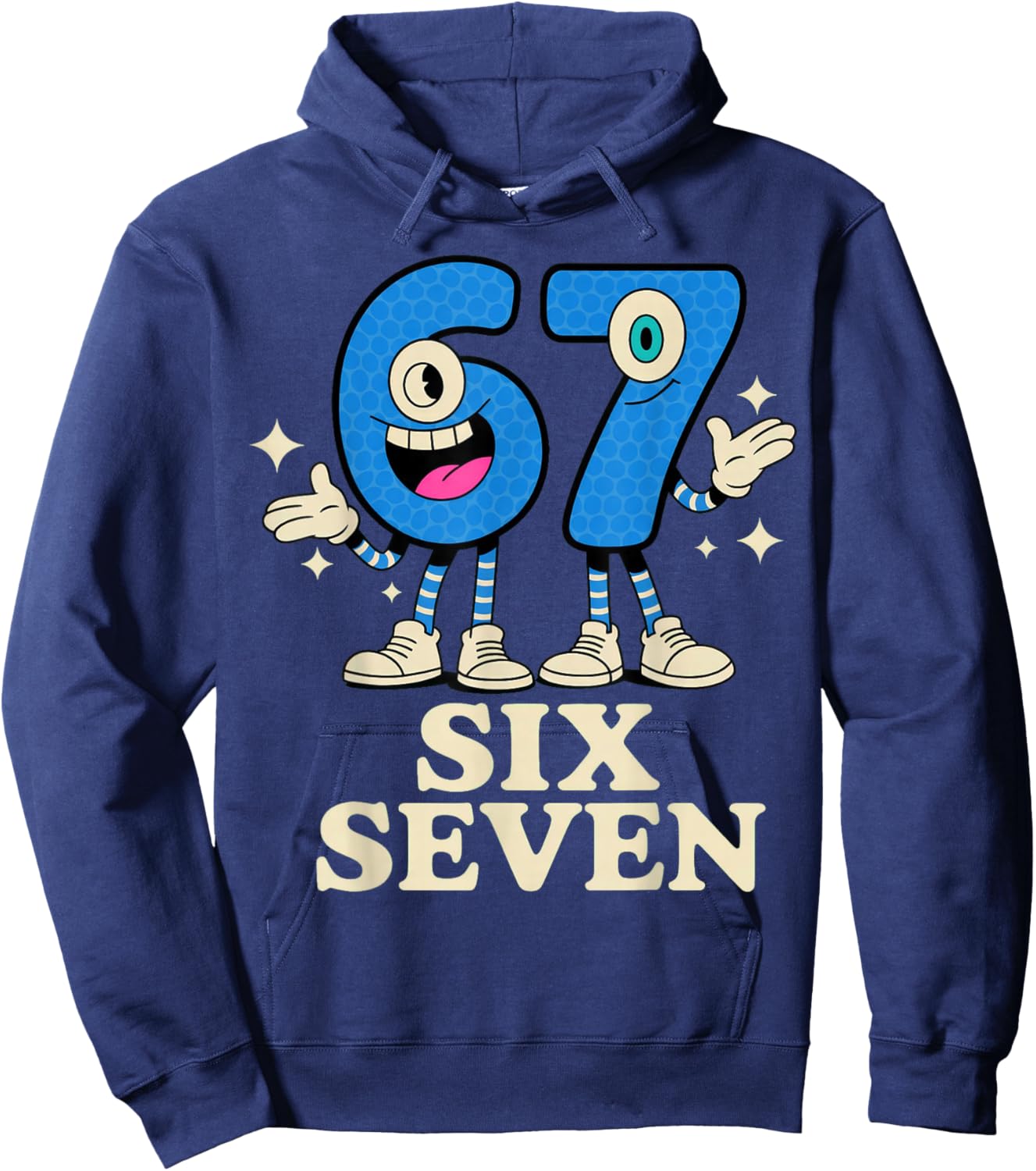 67 Six Seven 6-7 - Italian Brainrot Kids Gaming Meme Hoodie - Hoodie | Navy