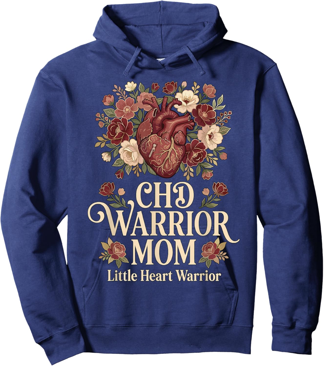 CHD Warrior Mom Congenital Heart Defect Disease Awareness Hoodie - Hoodie | Navy