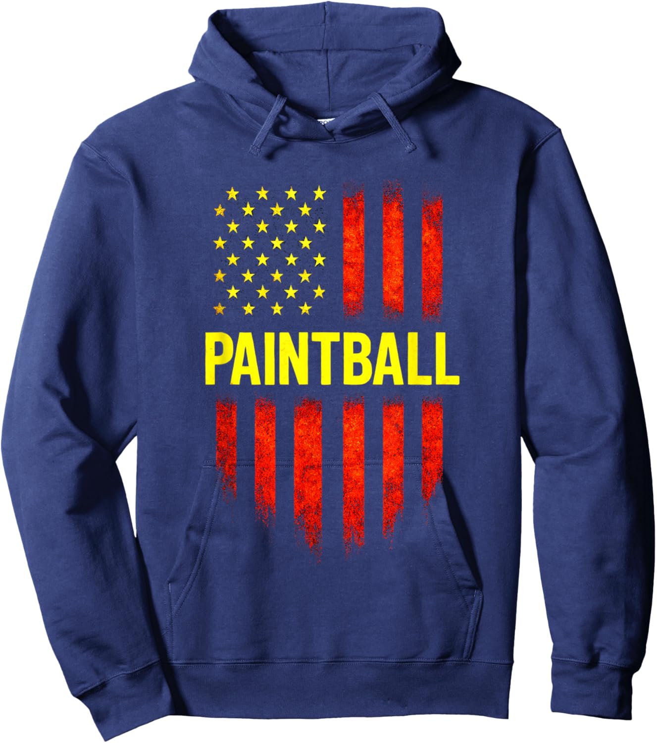 Paintball - Vintage American Flag Player Hoodie - Hoodie | Navy