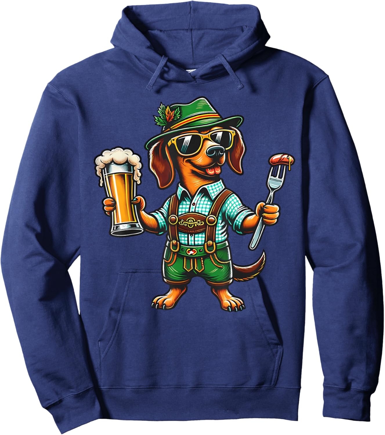 Oktoberfest Dachshund Cute Sausage Dog German Kids Men Women Hoodie - Hoodie | Navy