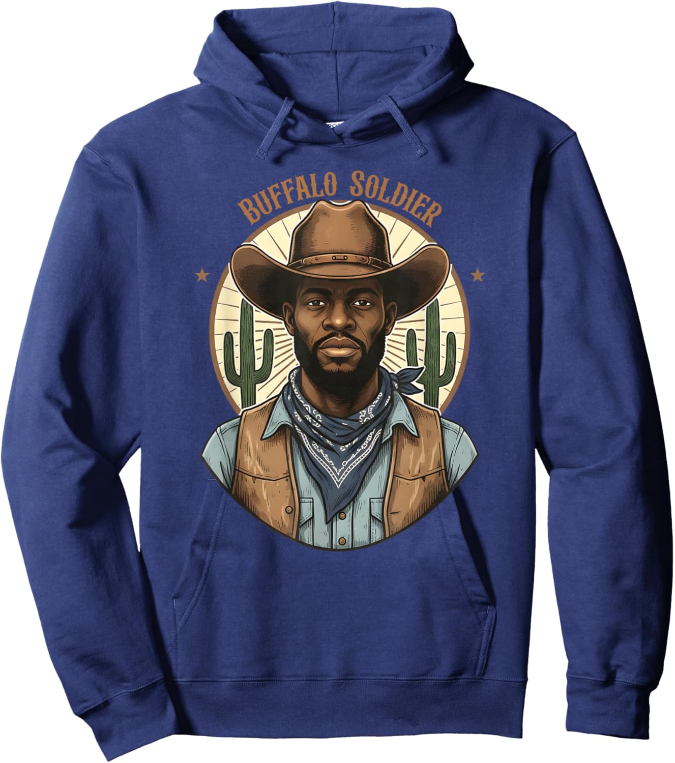 Buffalo Soldier Black Cowboy Western Heritage Black History Hoodie - Hoodie | Navy