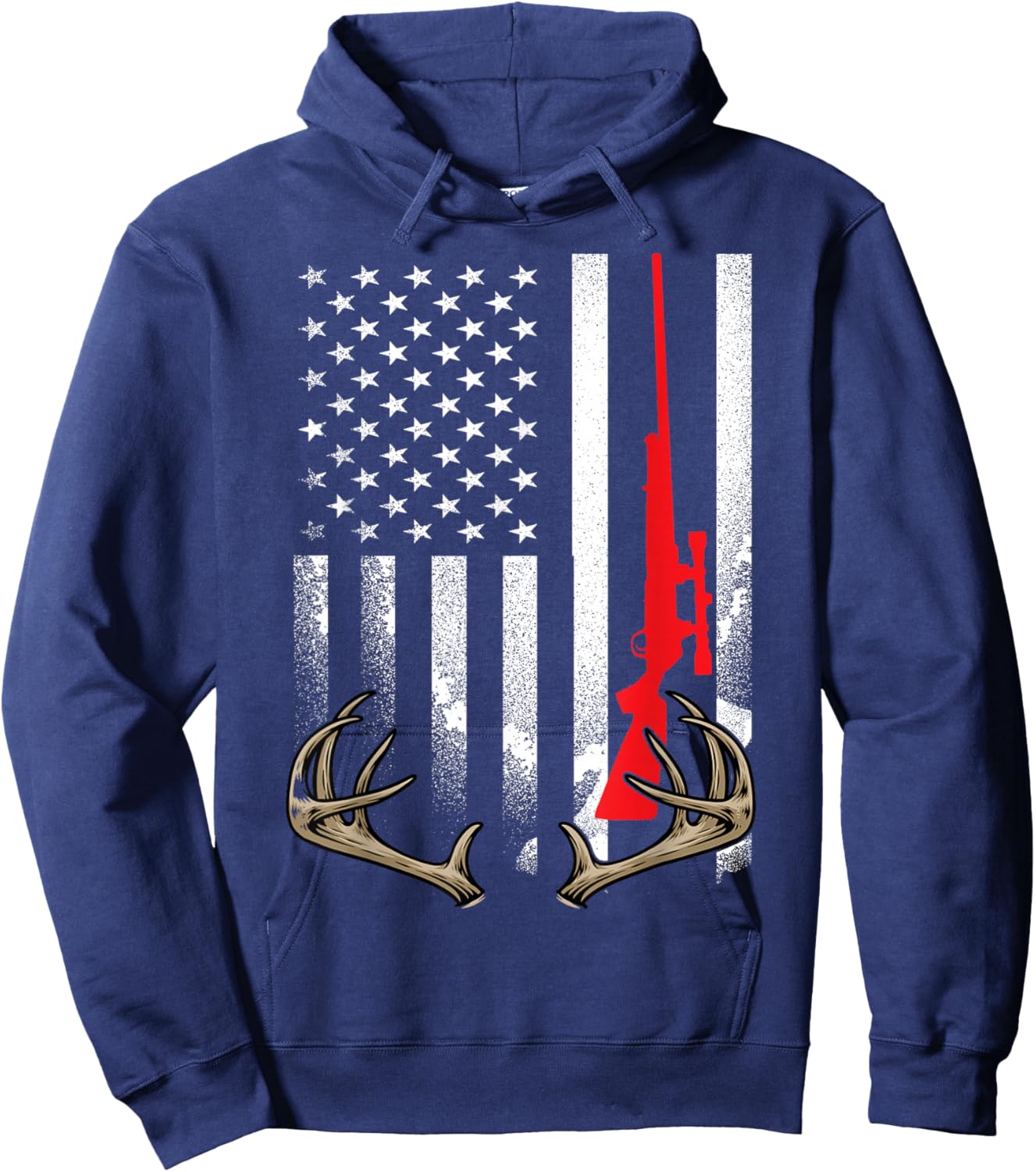 Deer Hunting Love Whitetail Hunt Wildlife Elk Patriot Hunter Hoodie - Hoodie | Navy