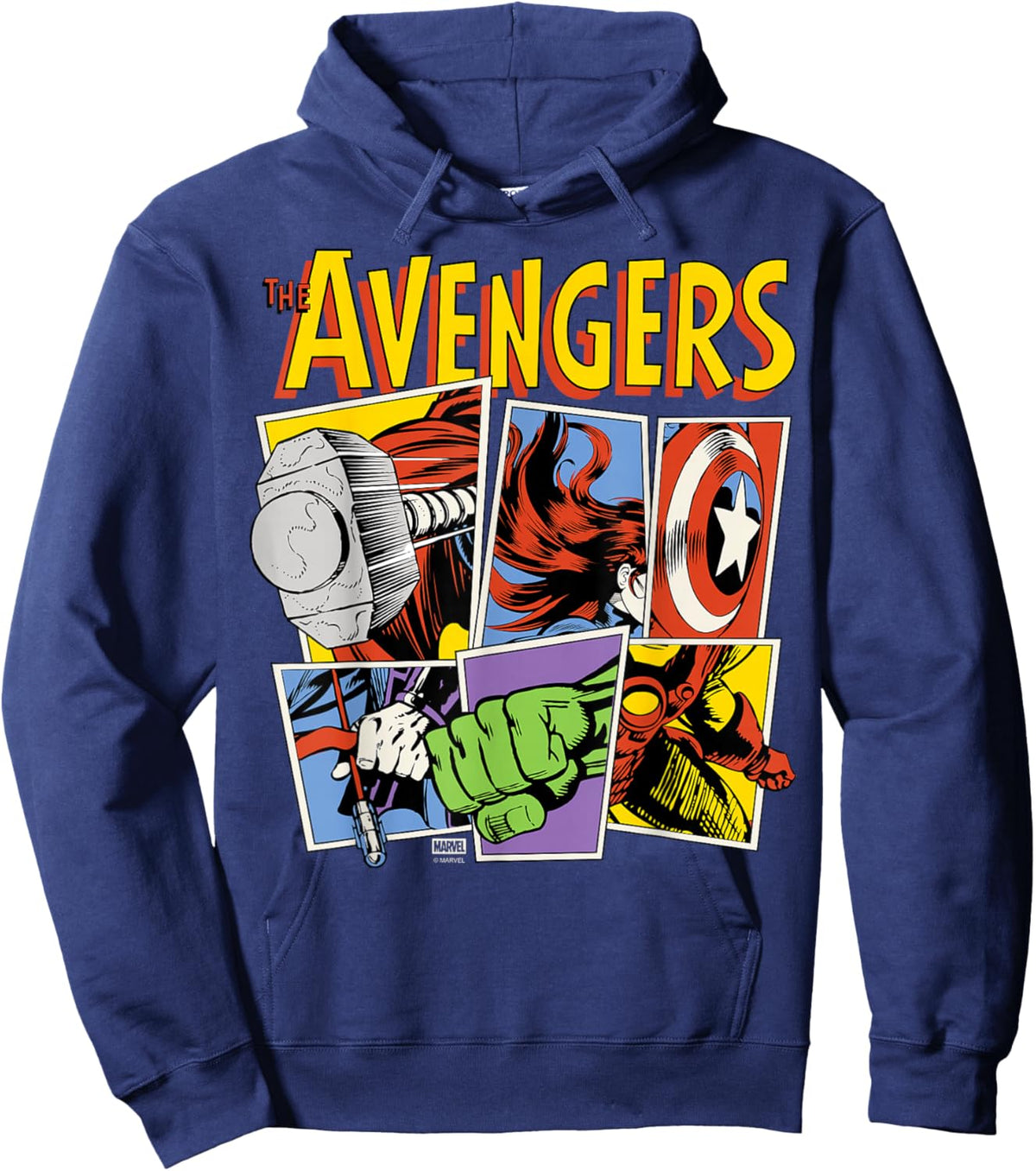 The Avengers - Retro Grid Hoodie - Hoodie | Navy