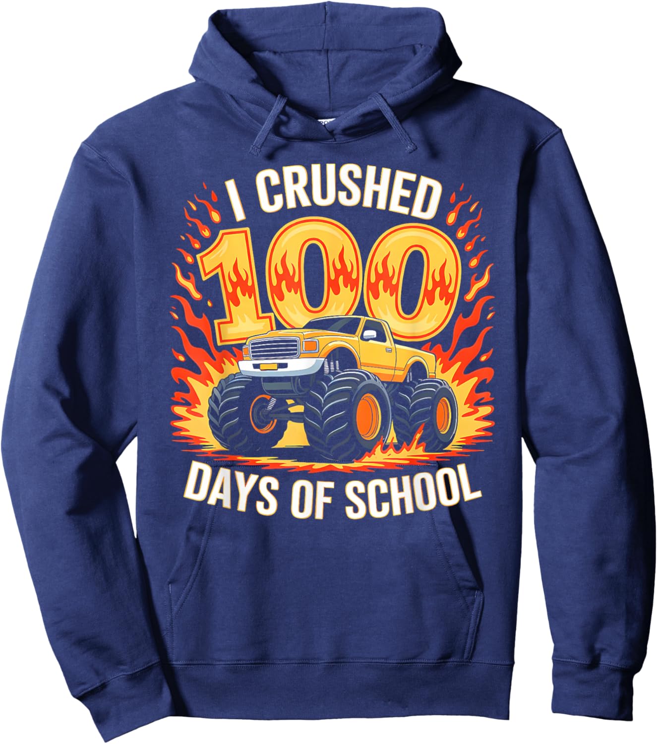 100 Days of School Boys Kids 100 Days Smarter 100th Day Hoodie - Hoodie | Navy