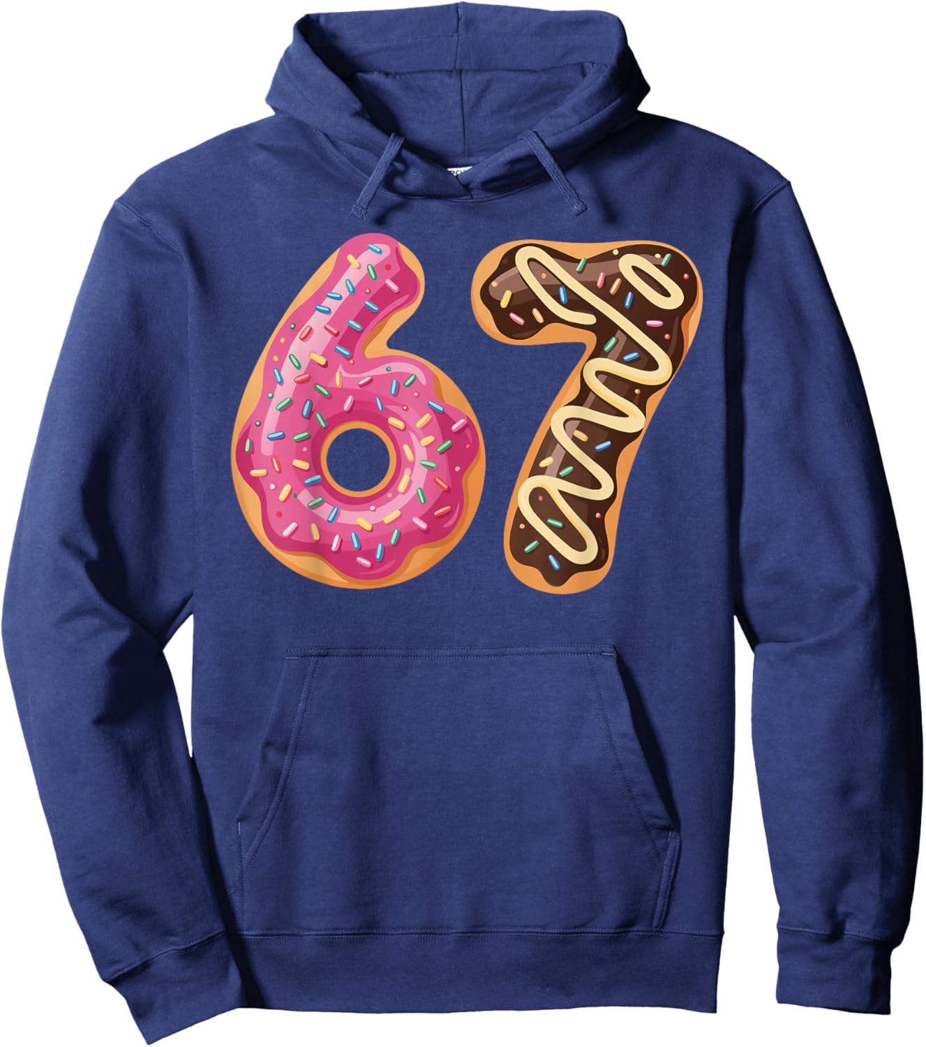 67 Six Seven Donut Meme Funny Sweet Sprinkles Hoodie - Hoodie | Navy