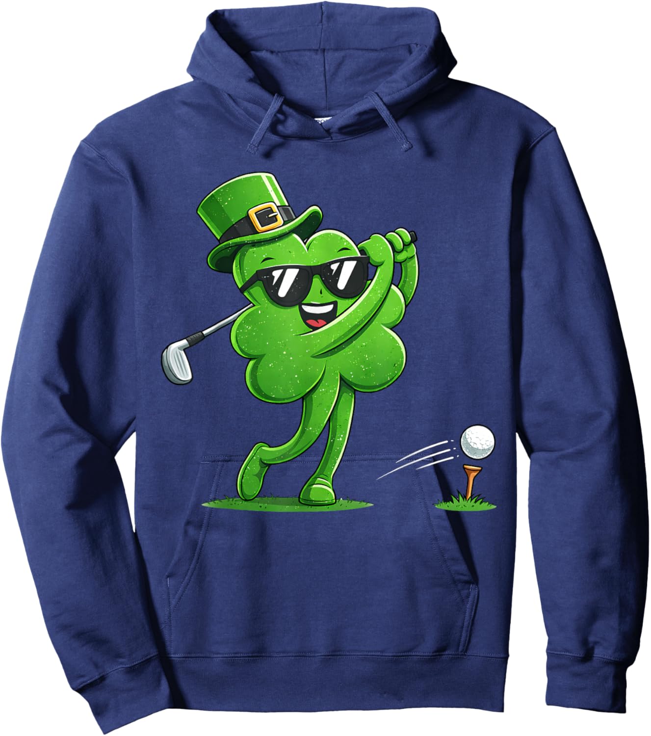 Golf St Patricks Day Boys Kids Men Sport Irish Shamrock Hoodie - Hoodie | Navy