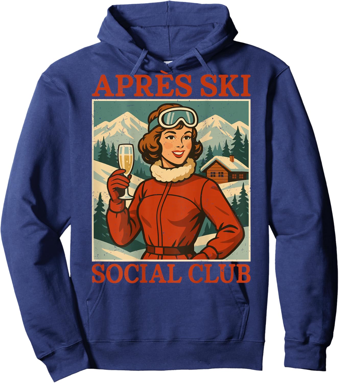 Apres Ski Social Club Retro Vintage Mountain Party Hoodie - Hoodie | Navy