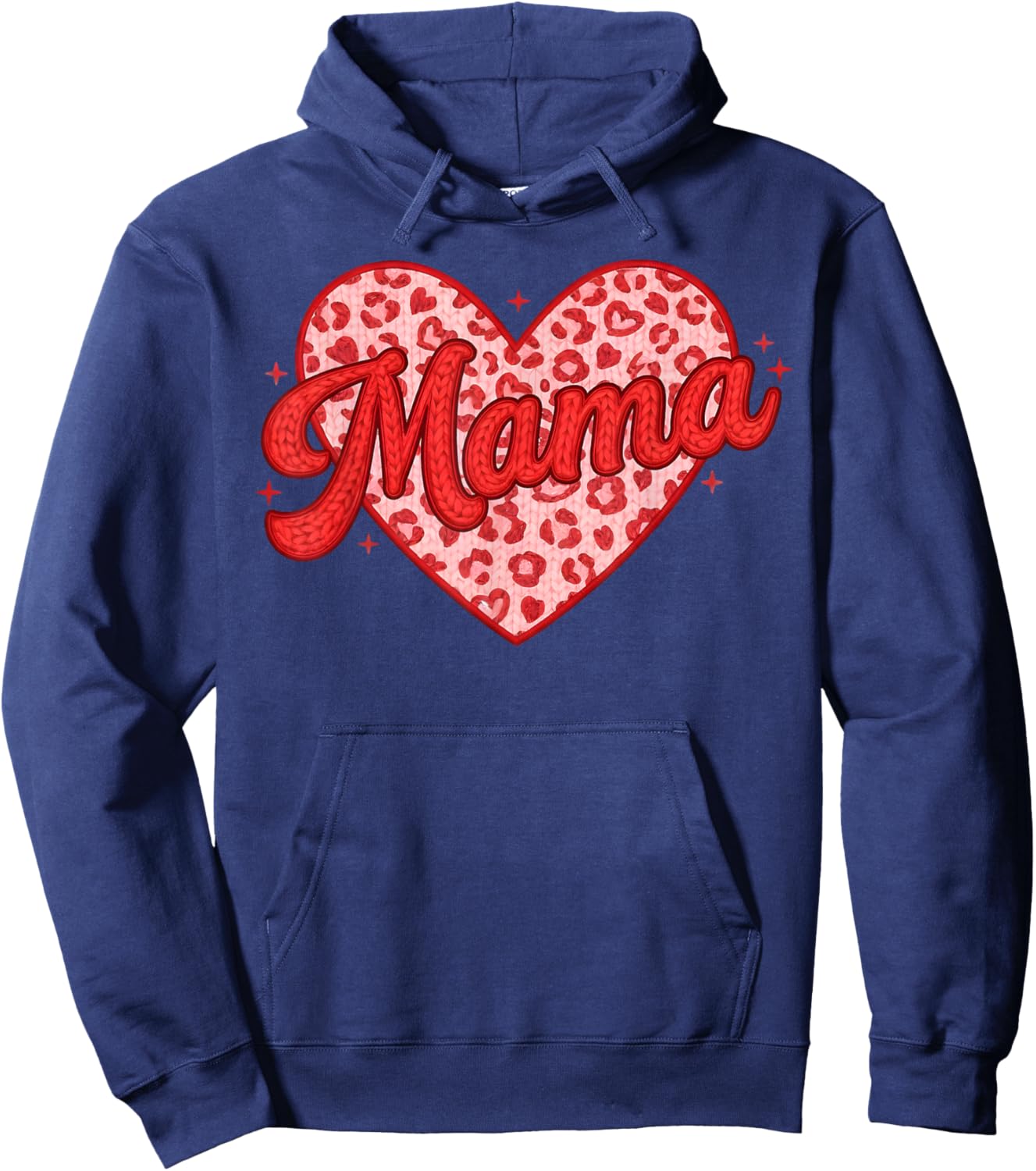 Mama Heart Love Valentine Cute Mom Valentines Day Women Hoodie - Hoodie | Navy