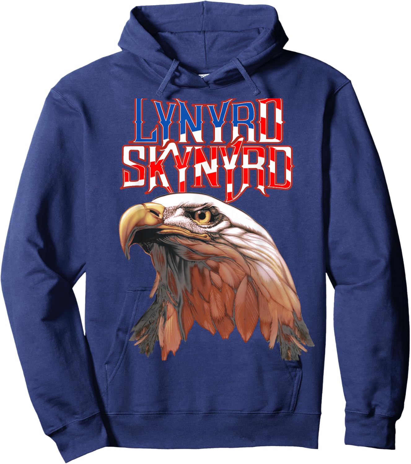 Lynyrd Skynyrd Americana Eagle Free Bird Retro Rock Flag US Hoodie - Hoodie | Navy