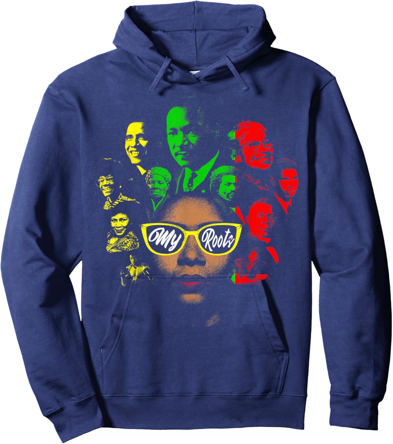 Black History Leaders Collage Famous African American Month Hoodie - Hoodie | Navy