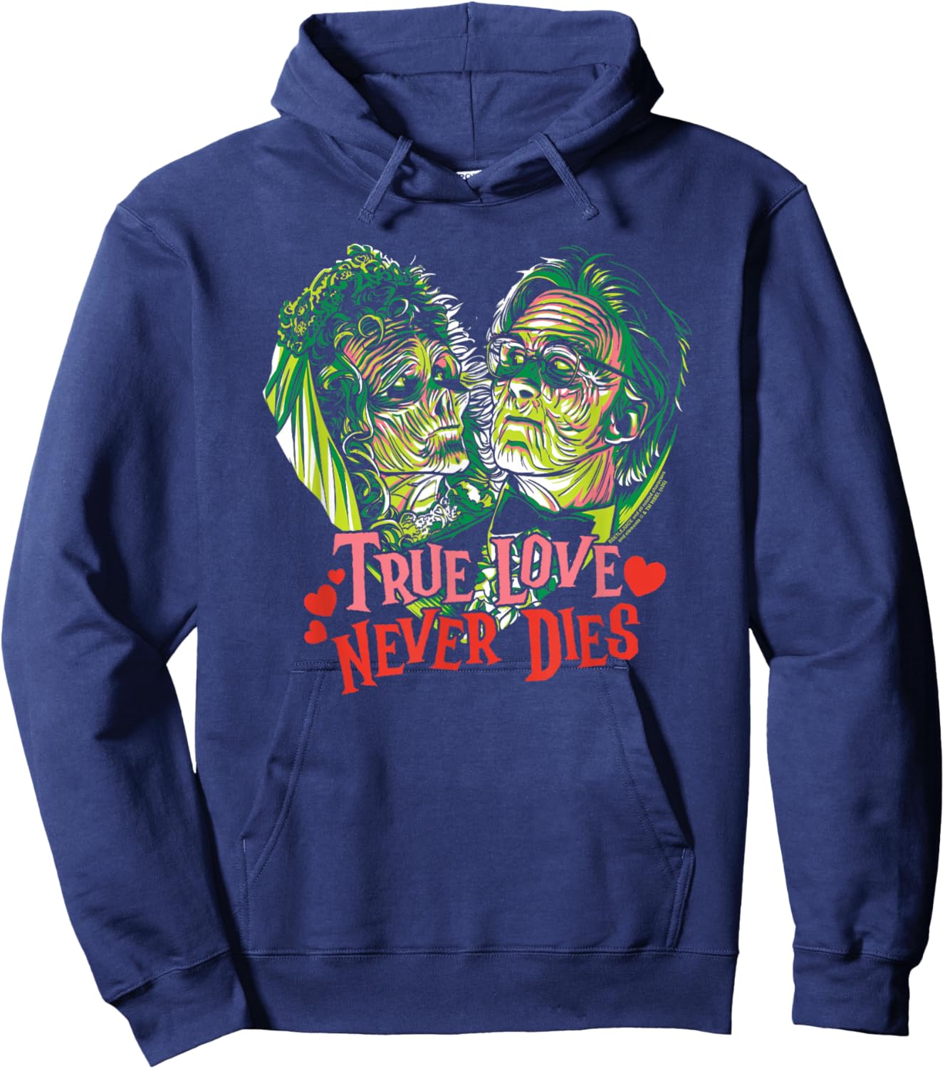 Beetlejuice True Love Never Dies Heart Movie Valentine's Day Hoodie - Hoodie | Navy