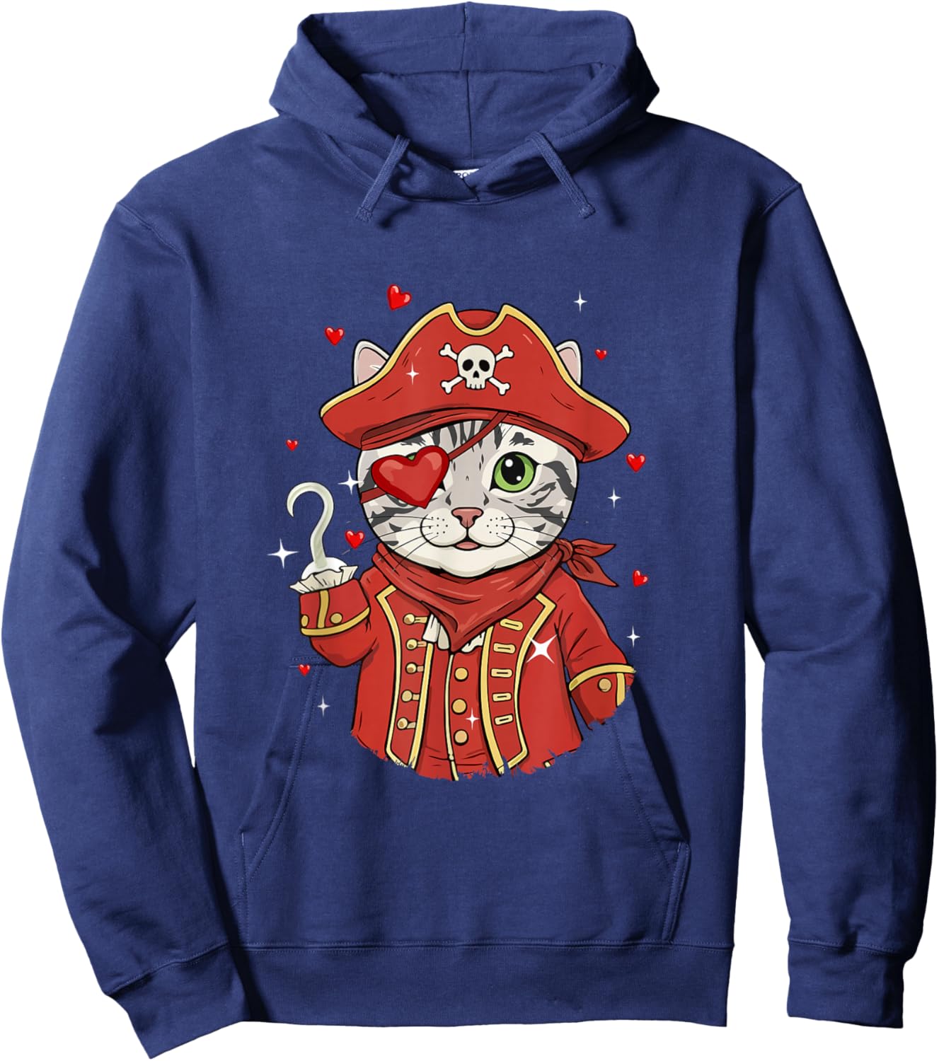 American Shorthair As Pirate Valentine's Day Owner Kids Hoodie - Hoodie | Navy
