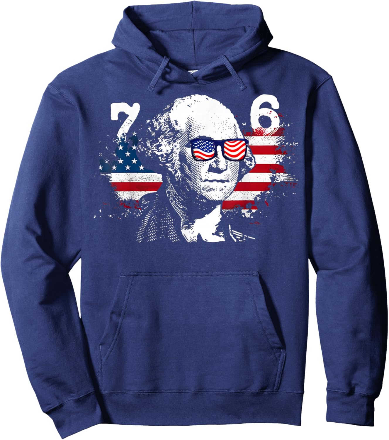 6-7 7-6 George Washington Shirt Six Seven Vintage USA Flag Hoodie - Hoodie | Navy