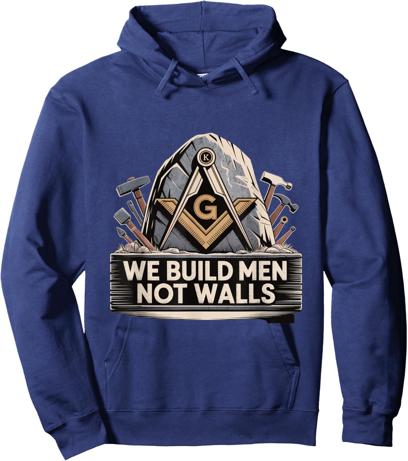 We Build Men Not Walls Freemason Brotherhood Hoodie - Hoodie | Navy