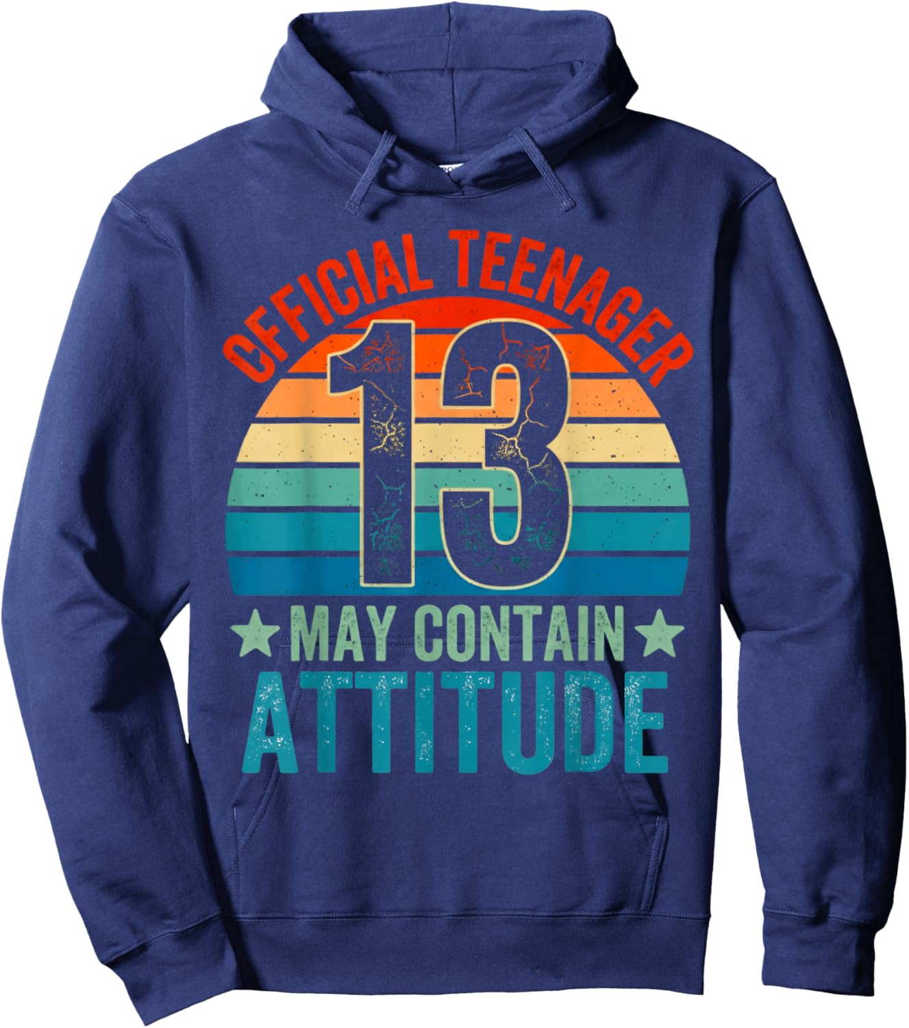 13th Birthday Boys Official Teenager Therteen Birthday Hoodie - Hoodie | Navy