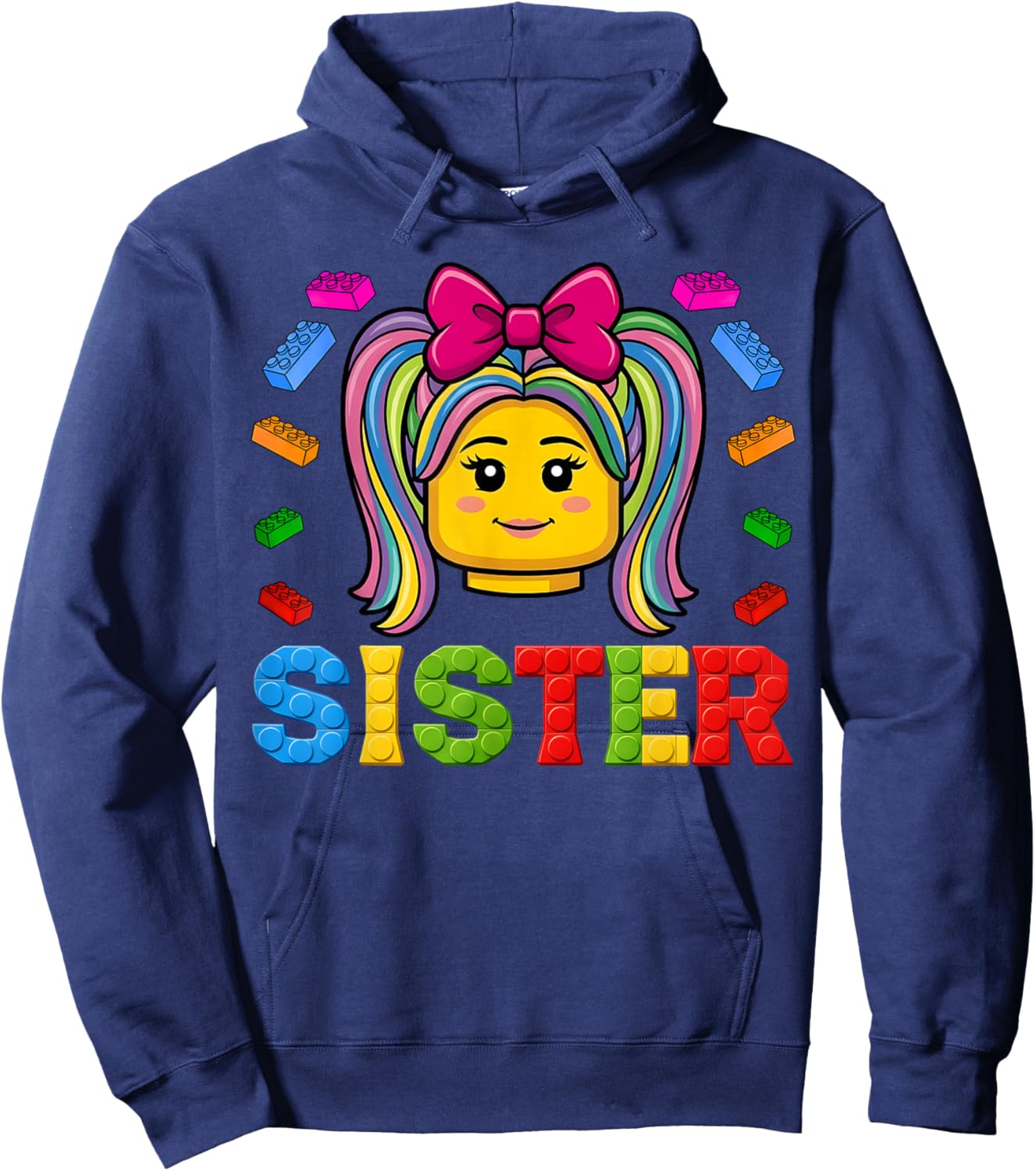 Sister Master Builder Building Bricks Blocks Family Matching Hoodie - Hoodie | Navy