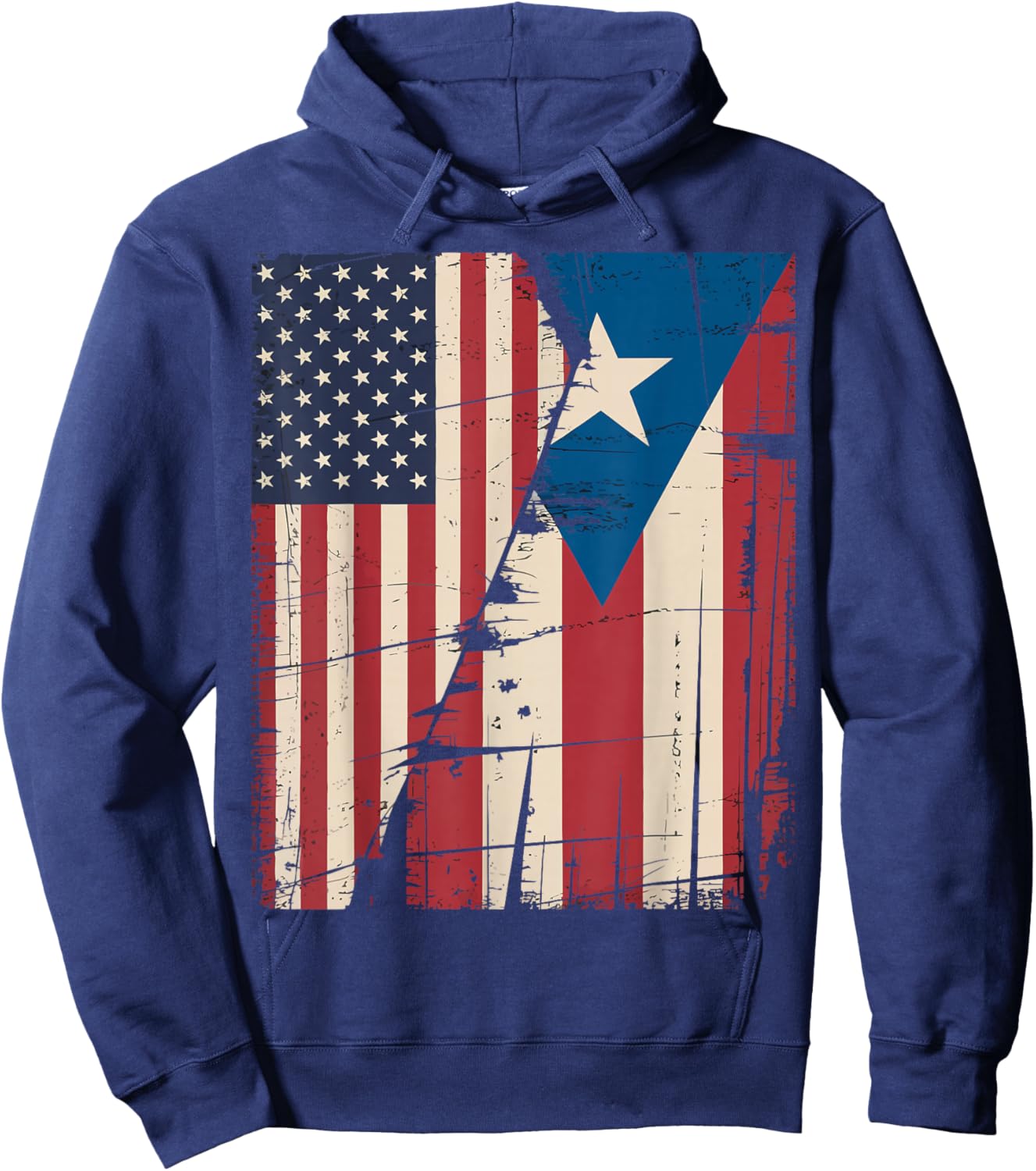 Puerto Rico USA Flag Puerto Rican American Design Hoodie - Hoodie | Navy